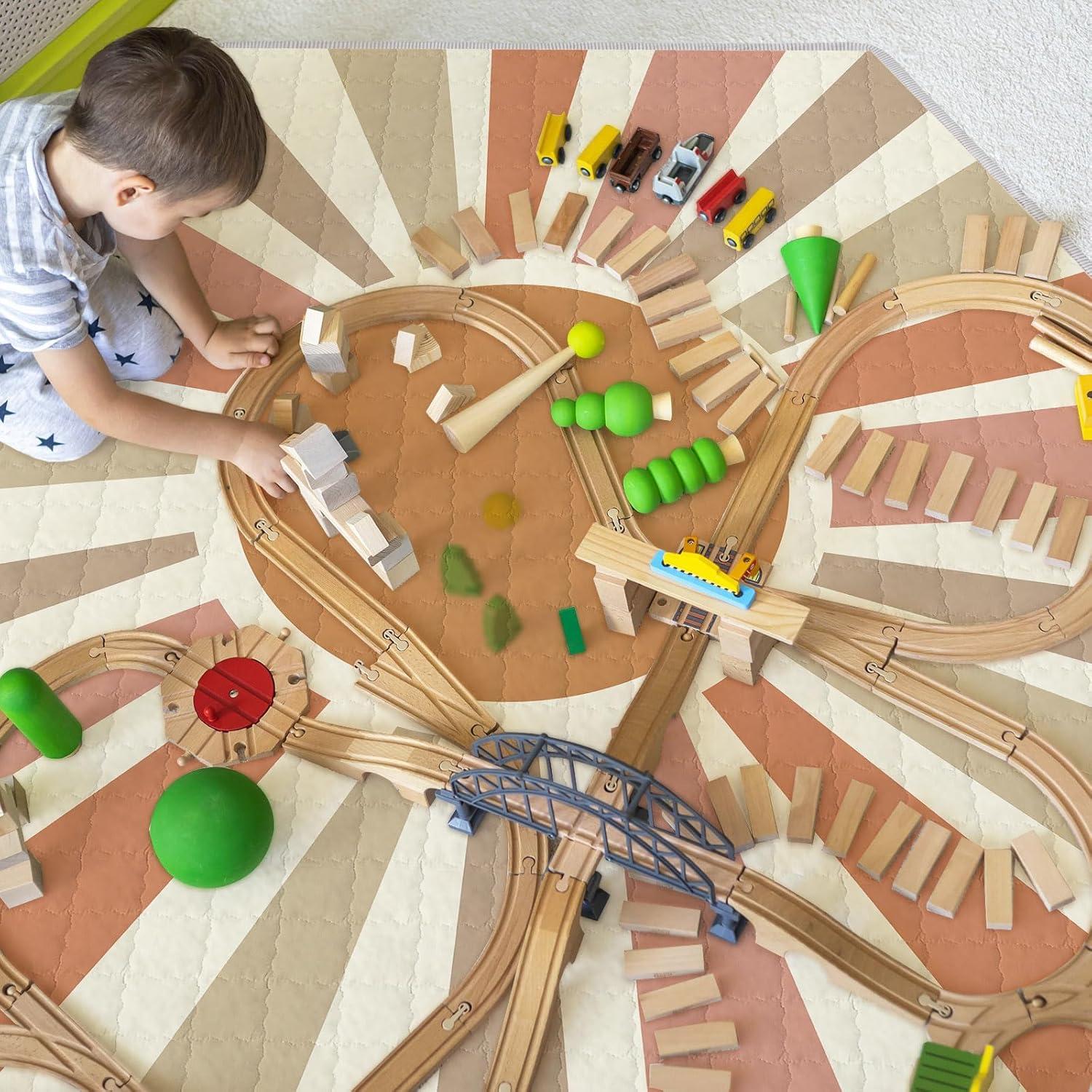 Alfombra de Juego Hexagonal Funtery para Bebés - Elemento Arcoíris