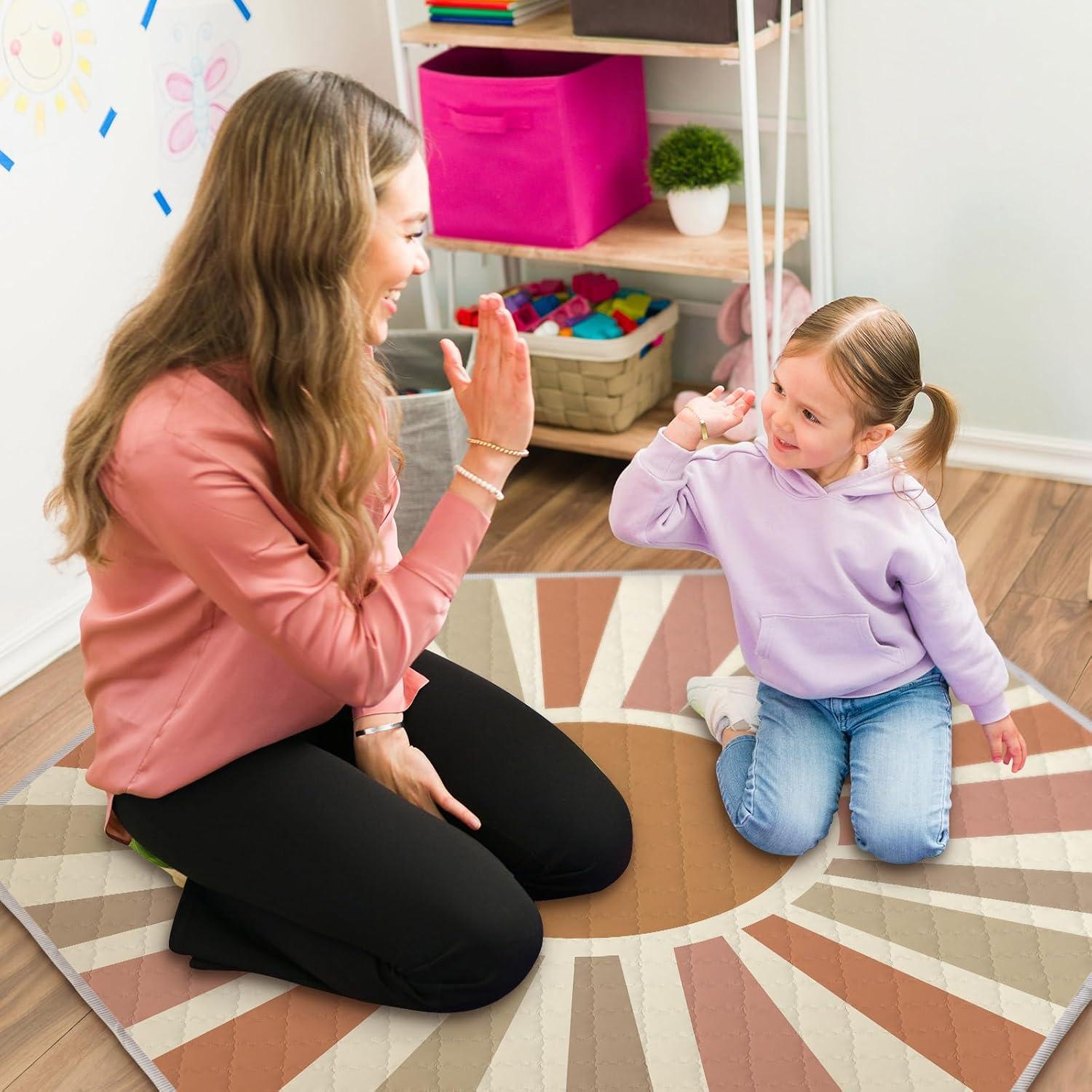 Alfombra de Juego Hexagonal Funtery para Bebés - Elemento Arcoíris