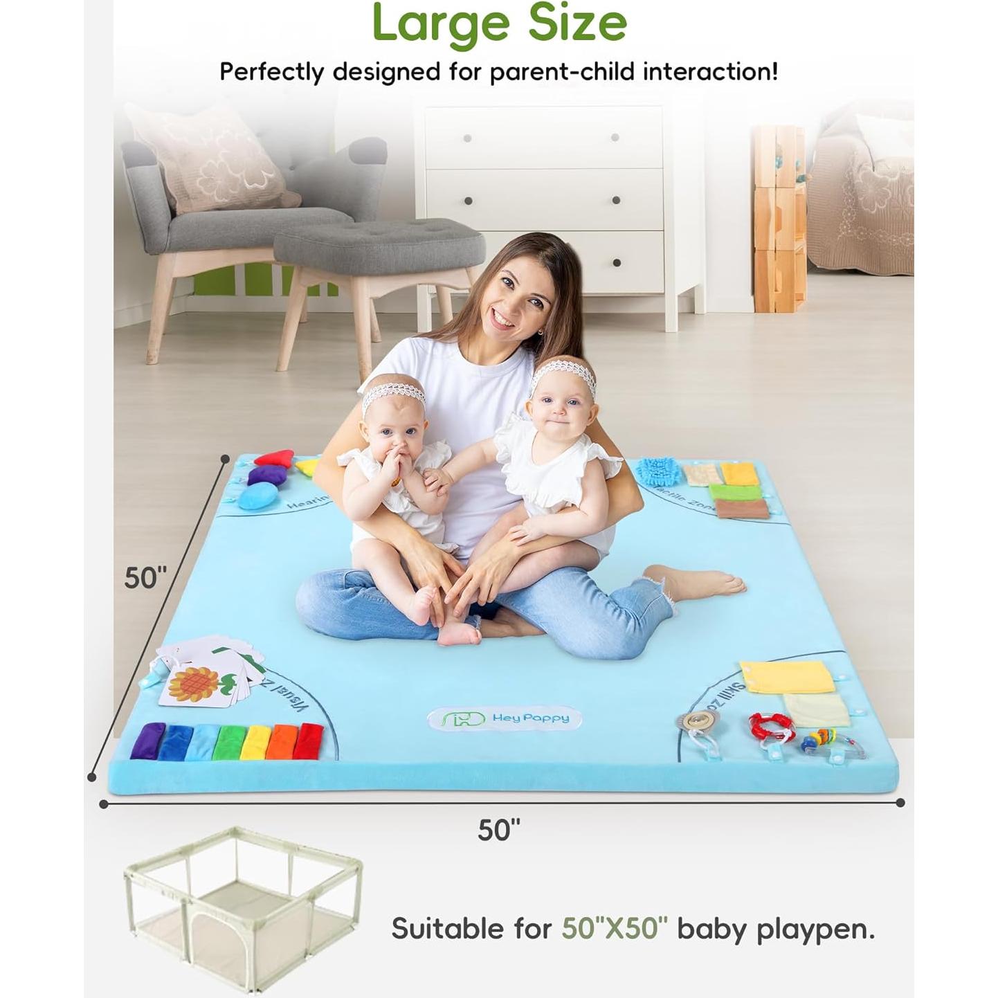 Alfombra de Juego para Bebés Heypappy 127x127cm Antideslizante