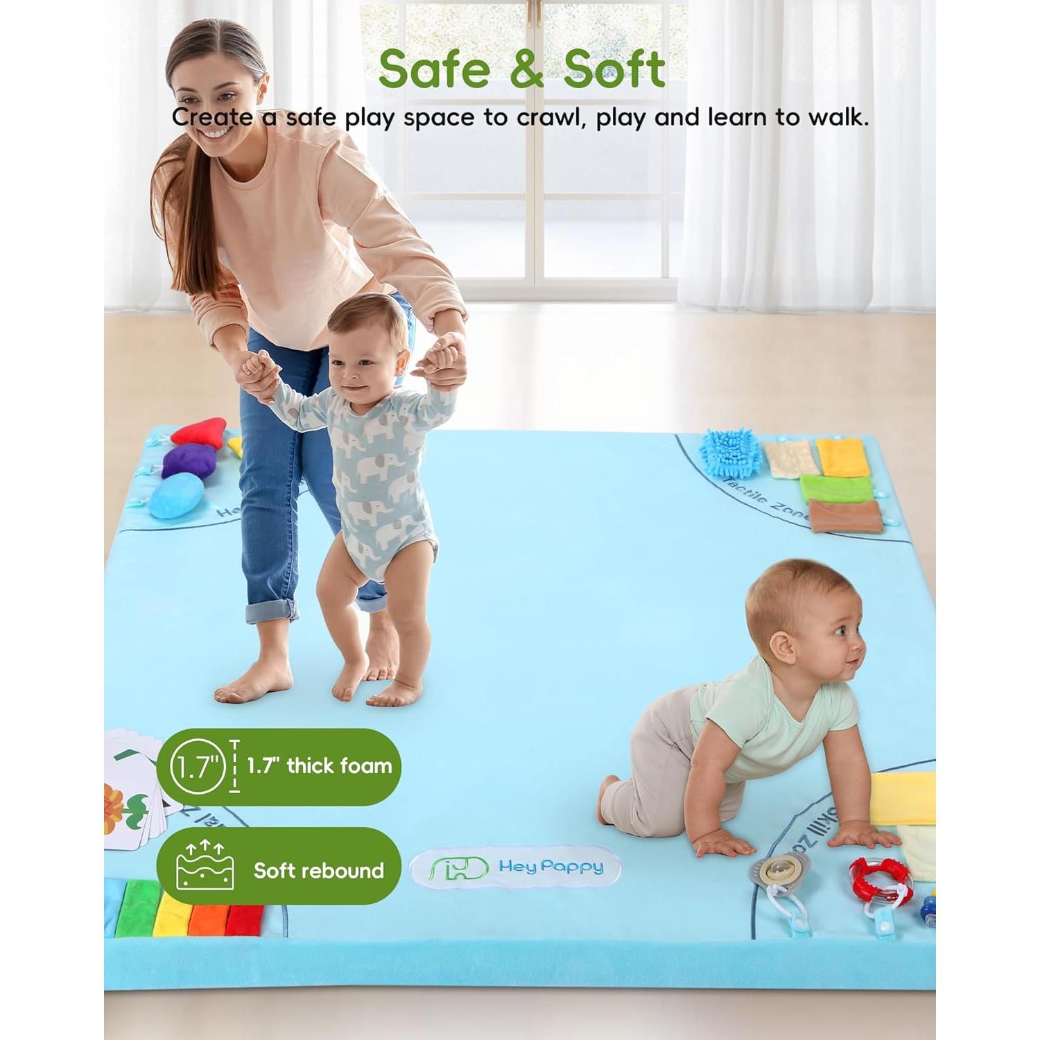 Alfombra de Juego para Bebés Heypappy 127x127cm Antideslizante