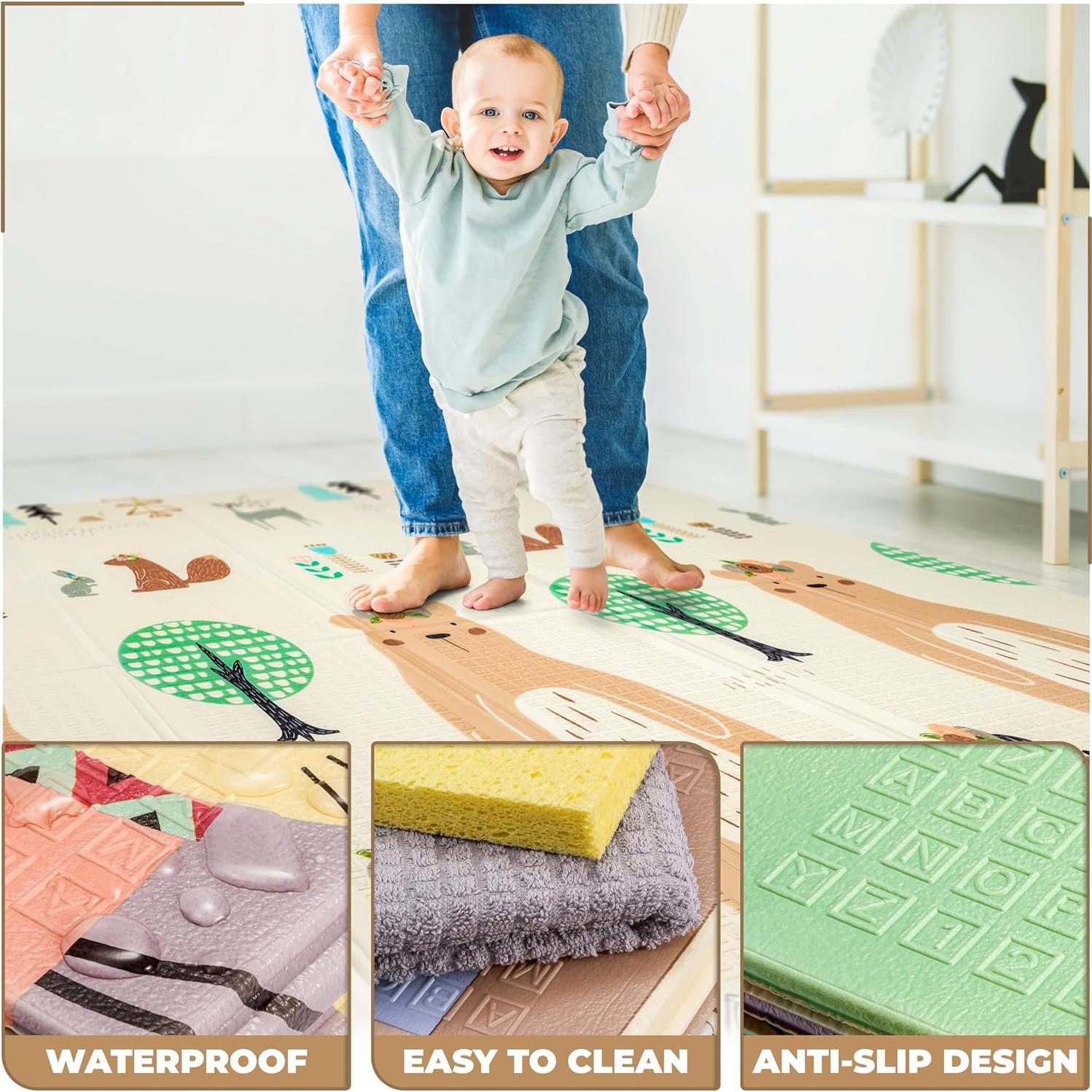 Alfombra de Juego Plegable Sorbus 1.78x2m Impermeable Amigos del Bosque