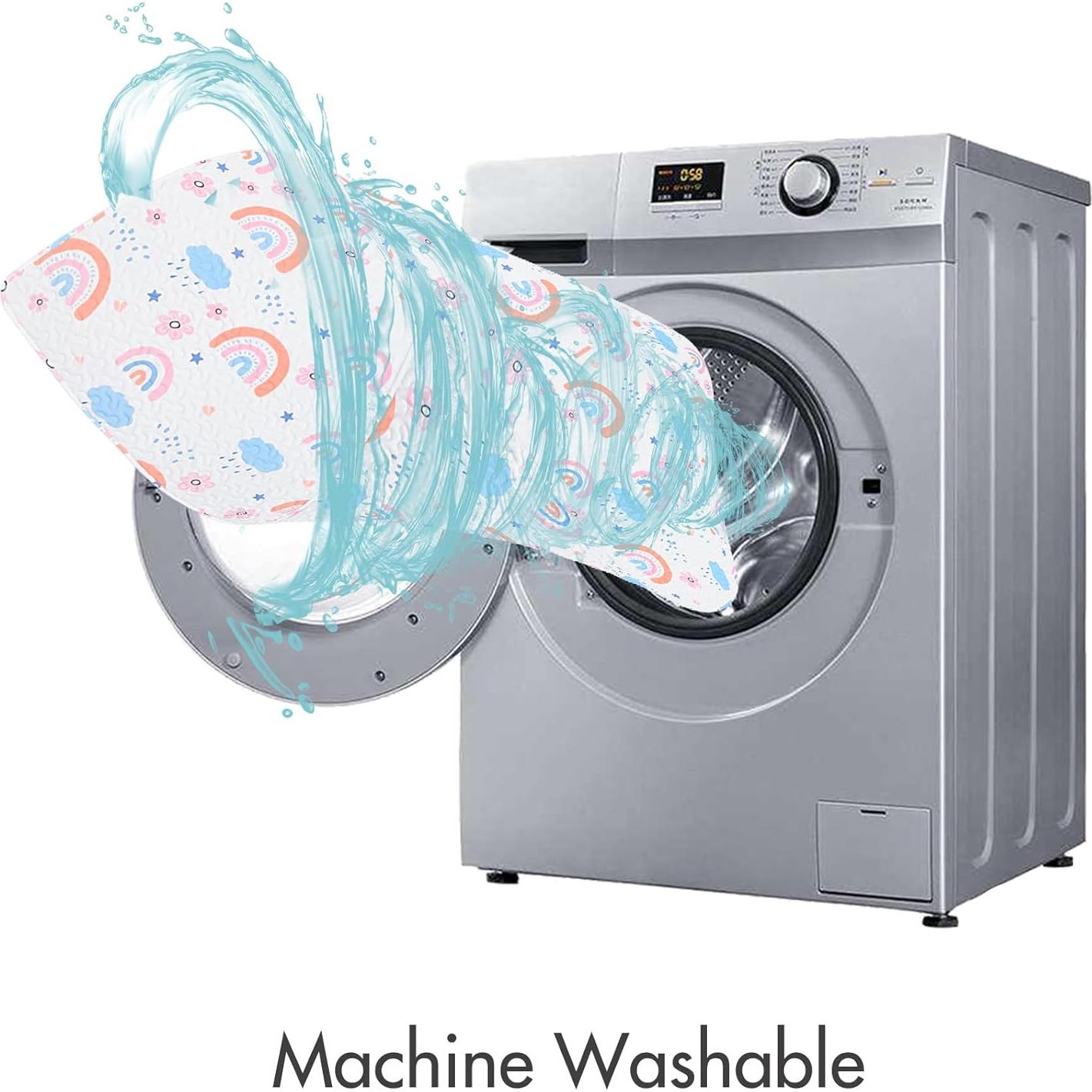 Alfombra de Juego Lavable para Bebés 127x127 cm Antideslizante