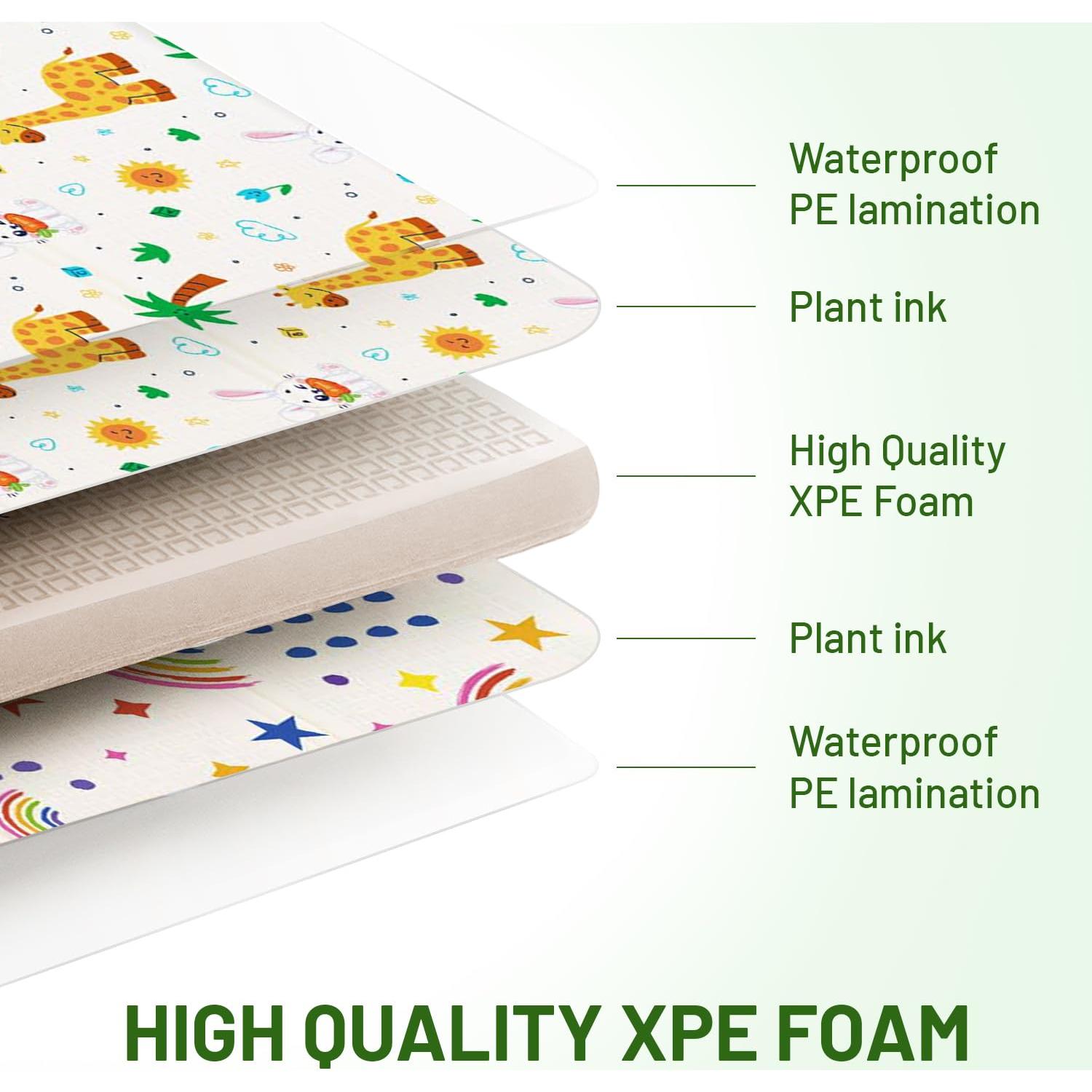 Alfombra de Juego Plegable para Bebés 127x196 cm Antideslizante