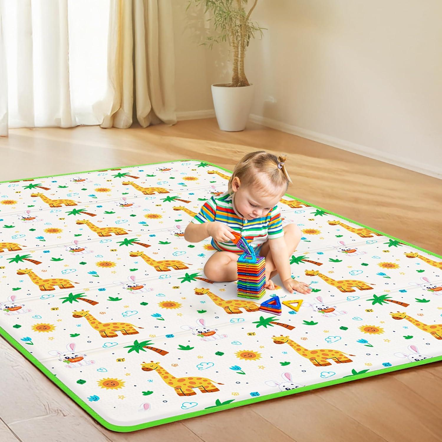 Alfombra de Juego Plegable para Bebés 127x196 cm Antideslizante