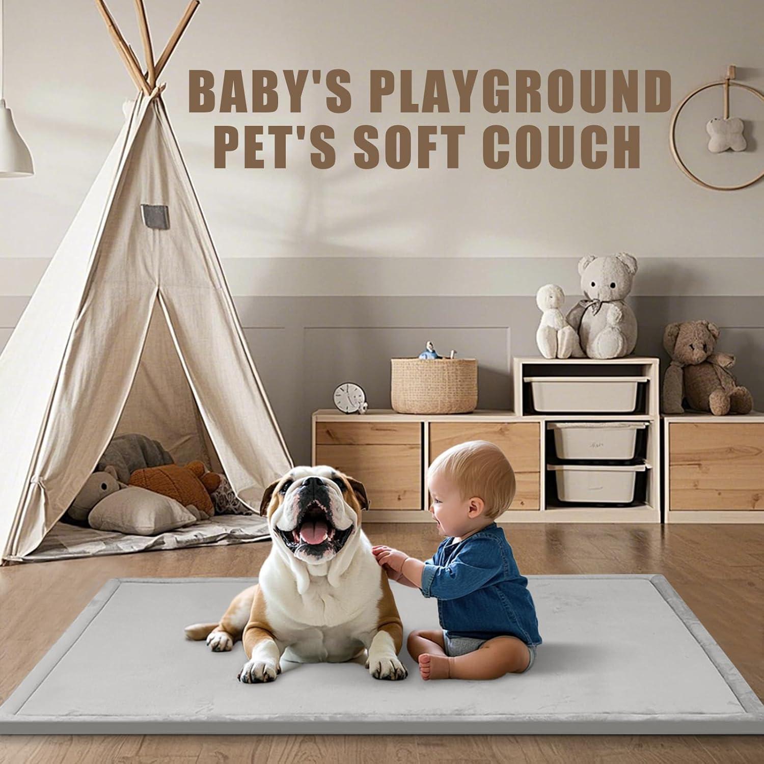 Alfombra de Juego para Bebé 50x50 cm Gris Claro Antideslizante