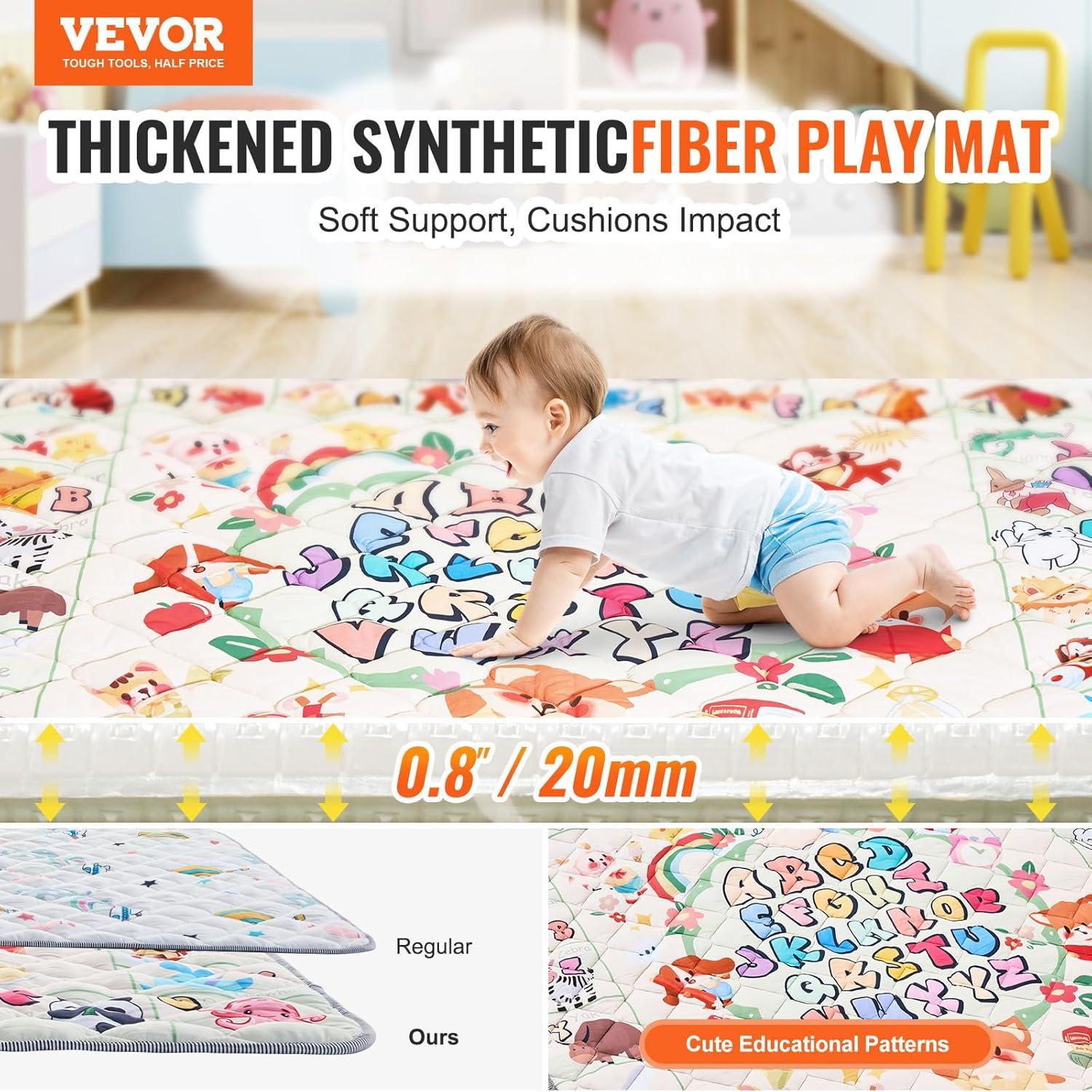 Alfombra de Juego VEVOR para Bebés 1.8x2m Antideslizante