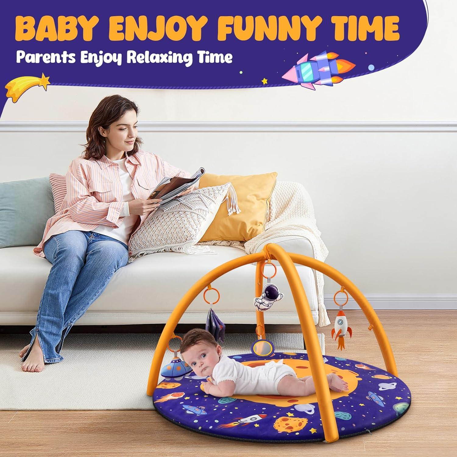 Alfombra de Juego Impermeable para Bebés 91x91 cm Antideslizante