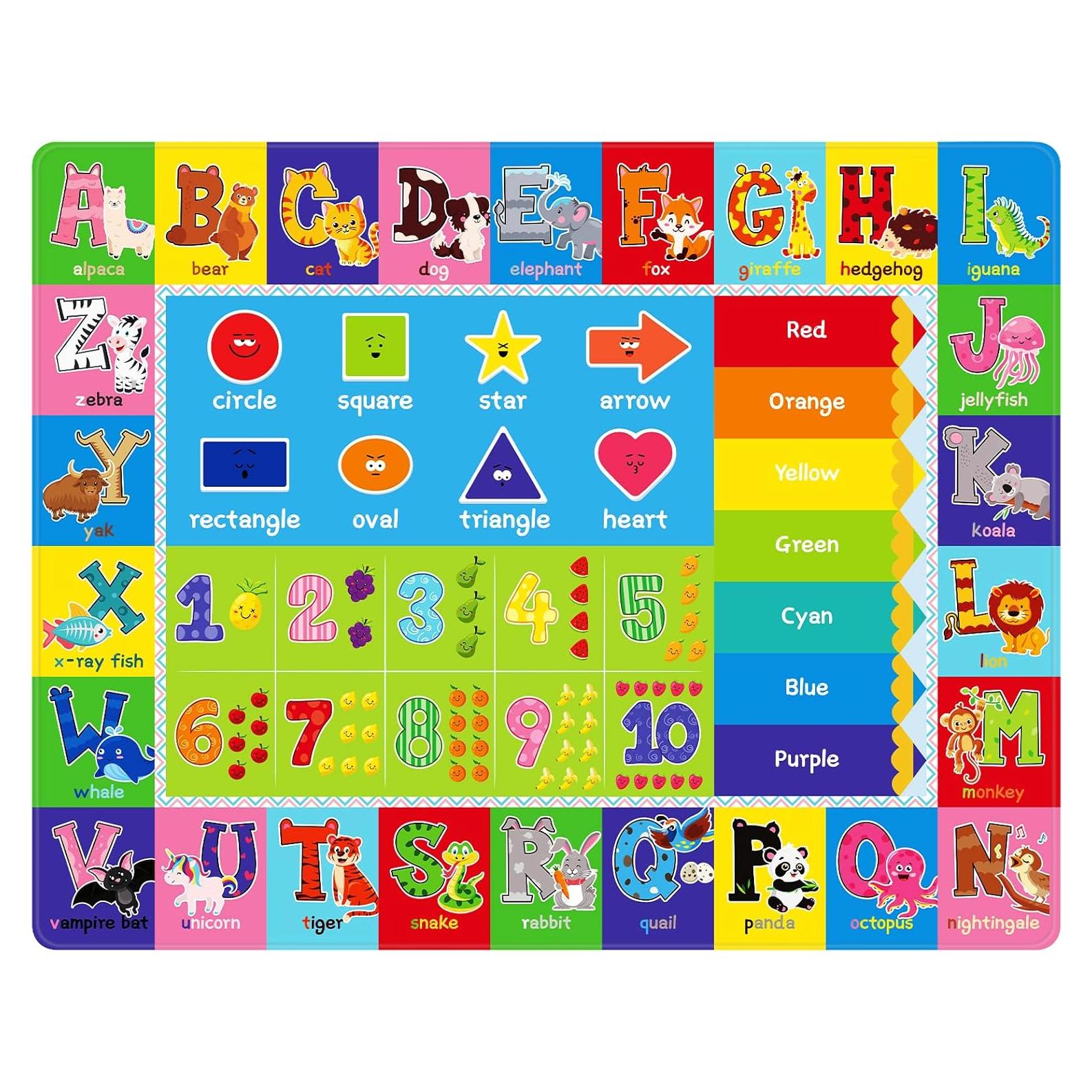 Alfombra de Juego Kentaly 1x1.52m Educativa Animales ABC