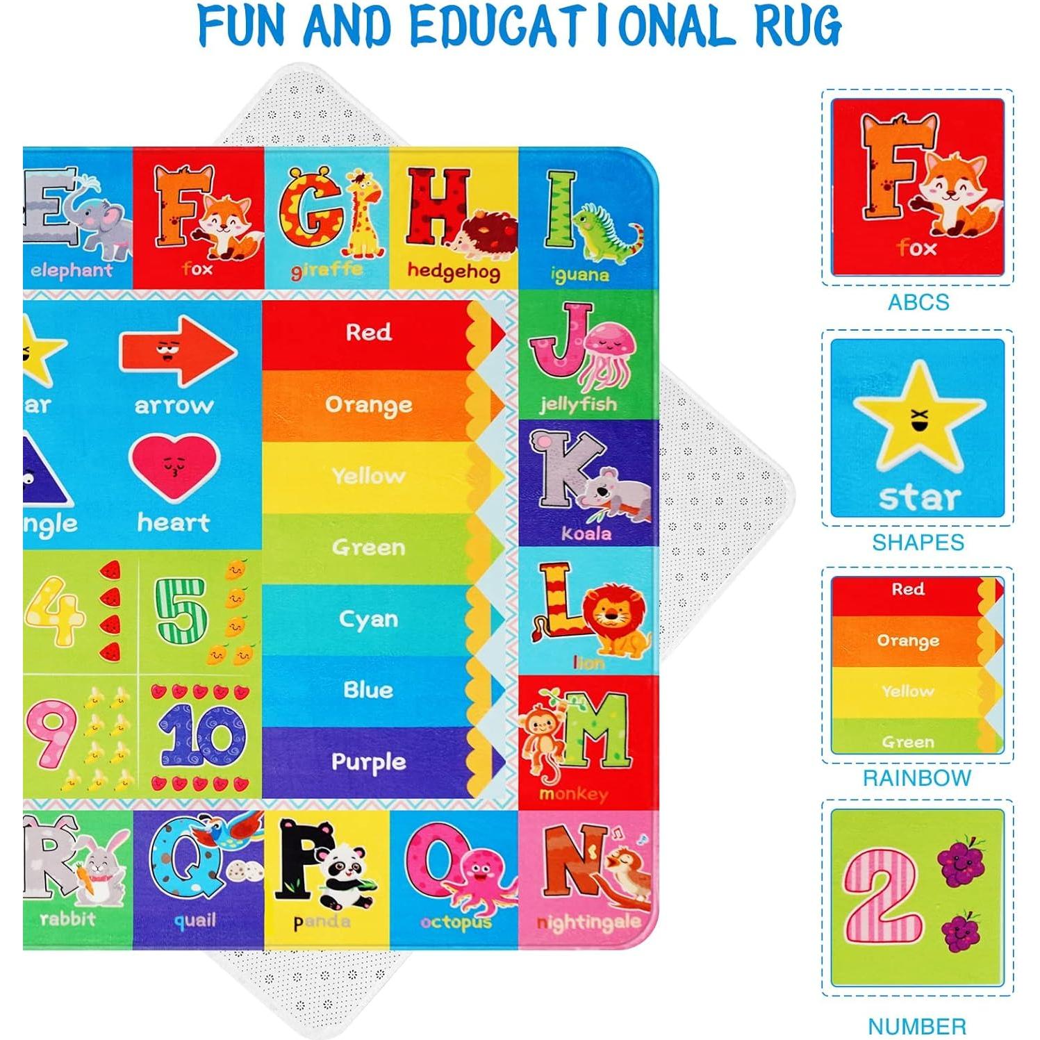 Alfombra de Juego Kentaly 1x1.52m Educativa Animales ABC