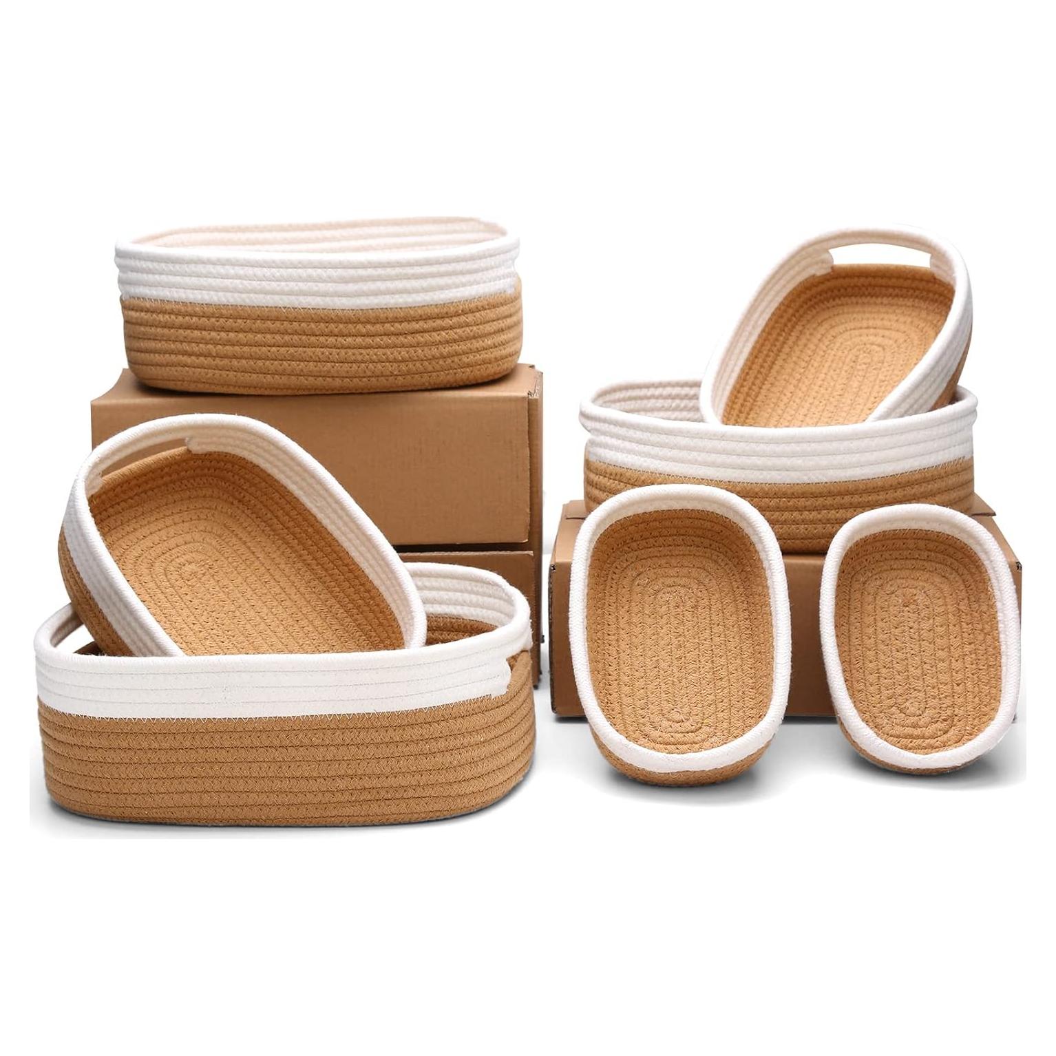 Juego de 7 Cestas de Algodón Tejidas HLWDFLZ - Organizador