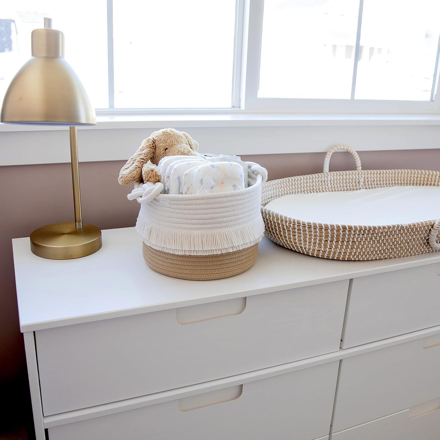 Juego de 3 Cestas de Almacenamiento NaturalCozy Algodón