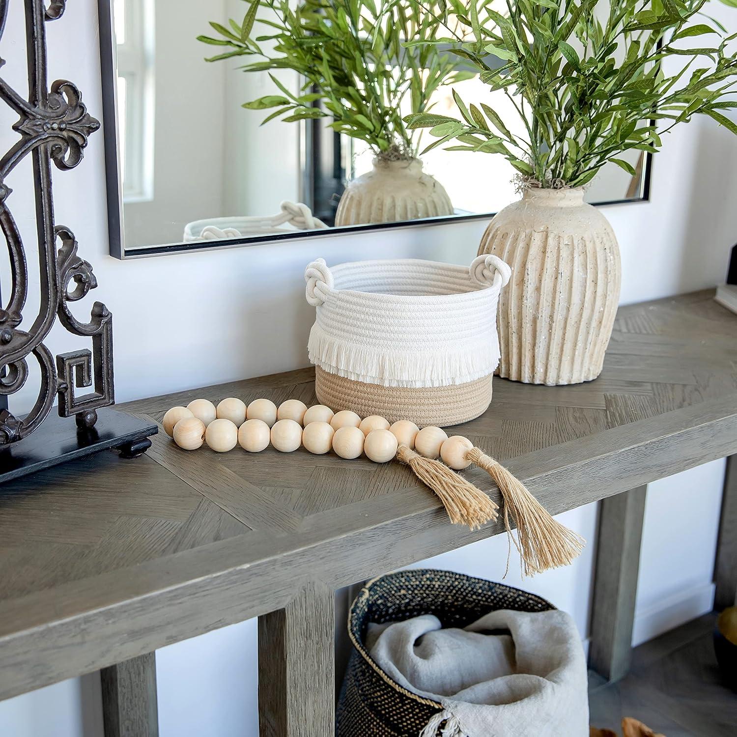 Juego de 3 Cestas de Almacenamiento NaturalCozy Algodón