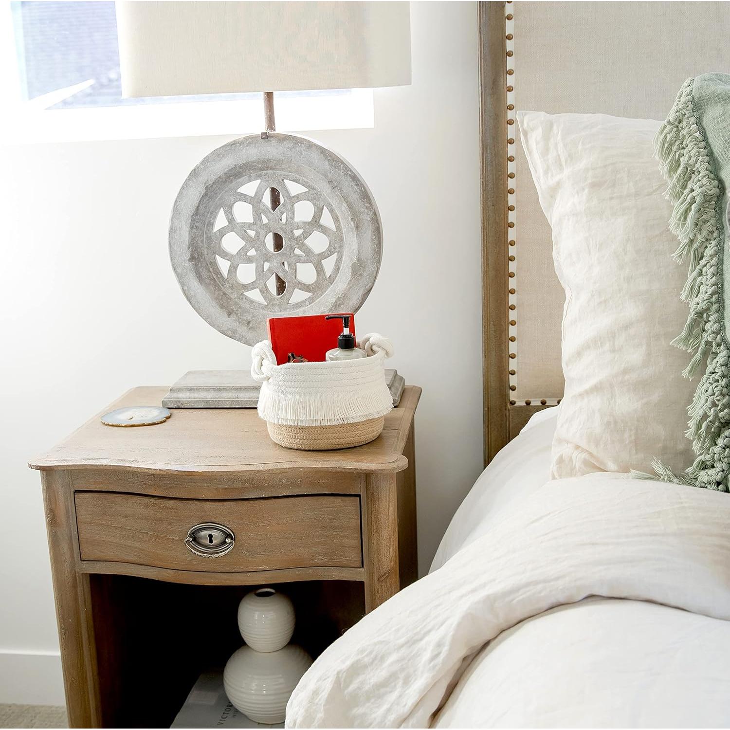 Juego de 3 Cestas de Almacenamiento NaturalCozy Algodón