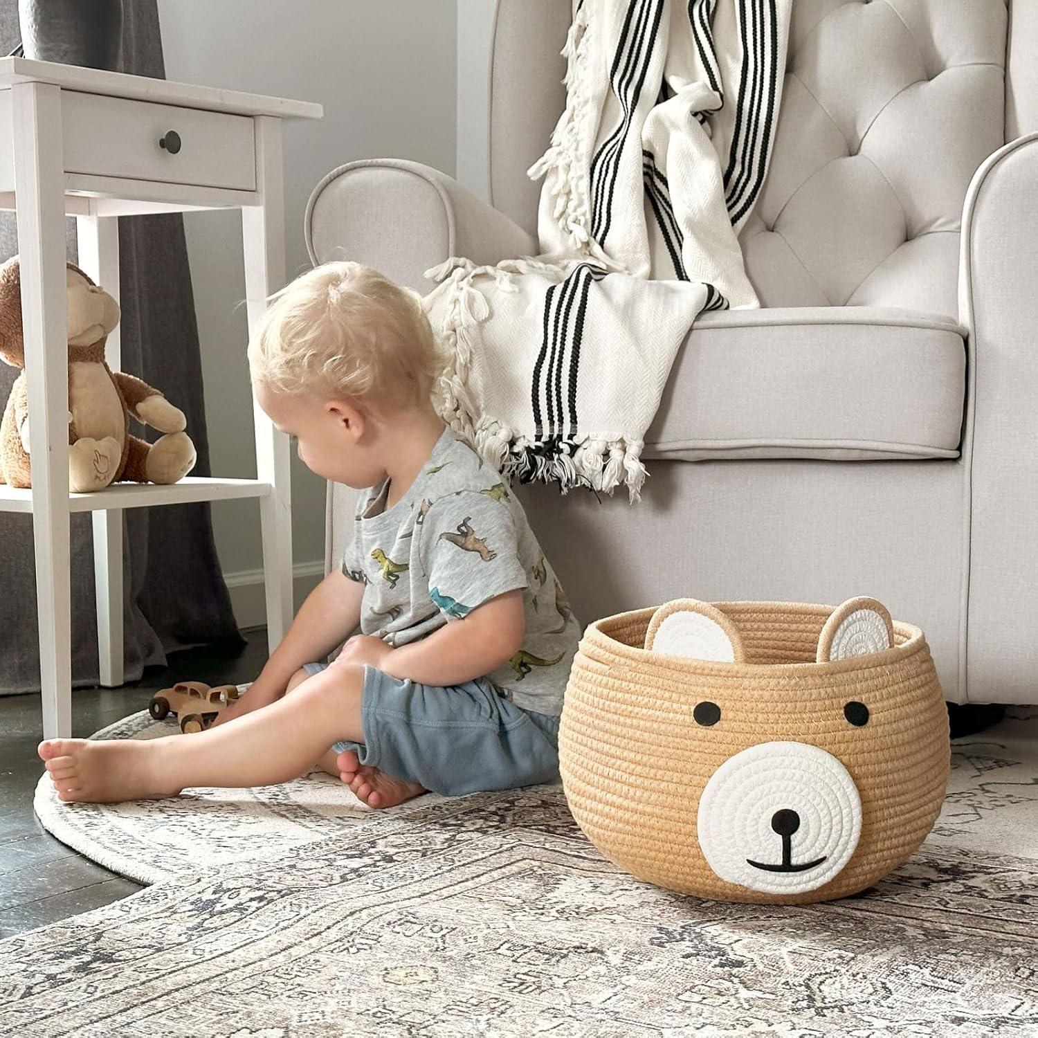 Cesta de Almacenamiento de Algodón CherryNow para Bebés 26.7 cm