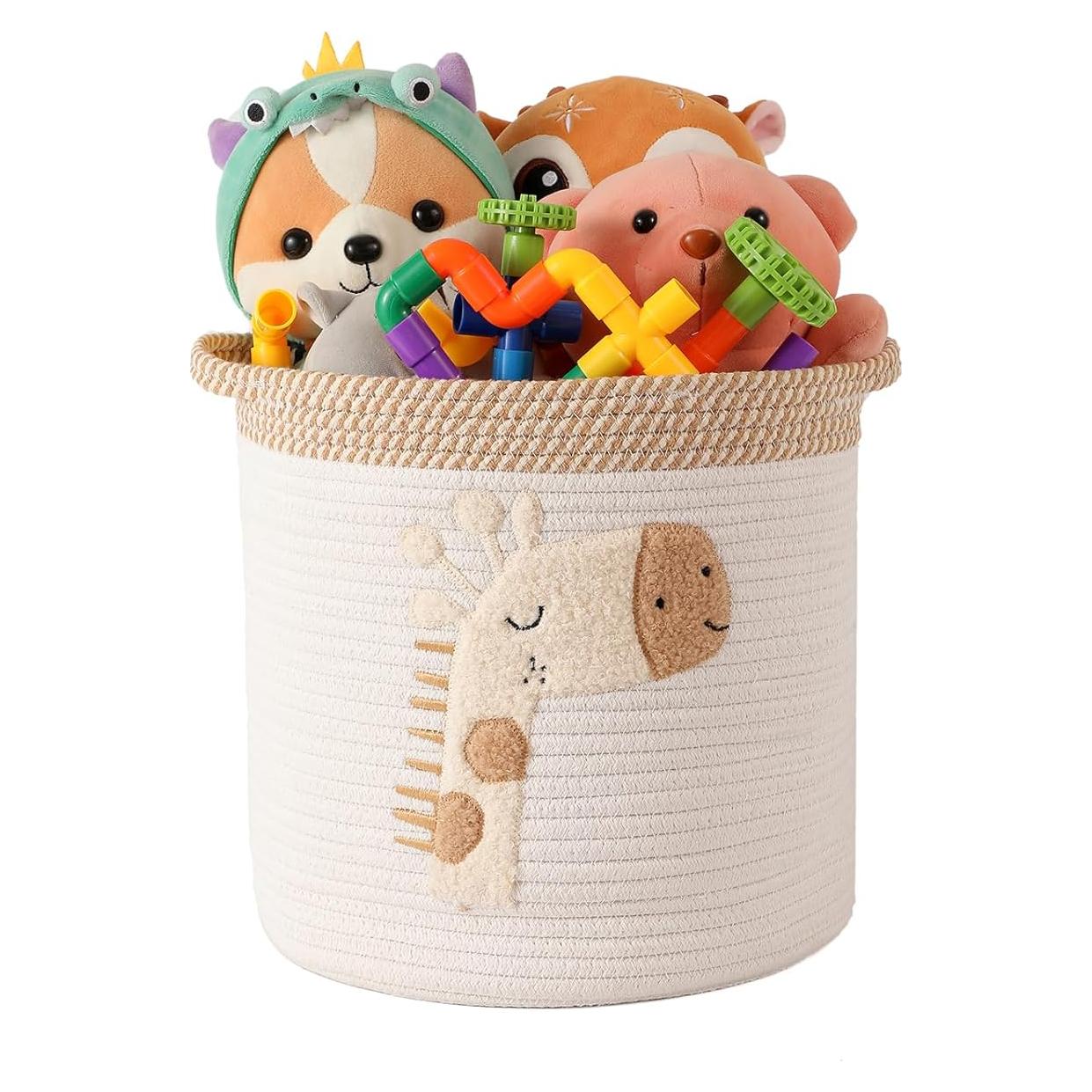 Cesta de Almacenamiento INough Algodón Jirafa 30.48 cm