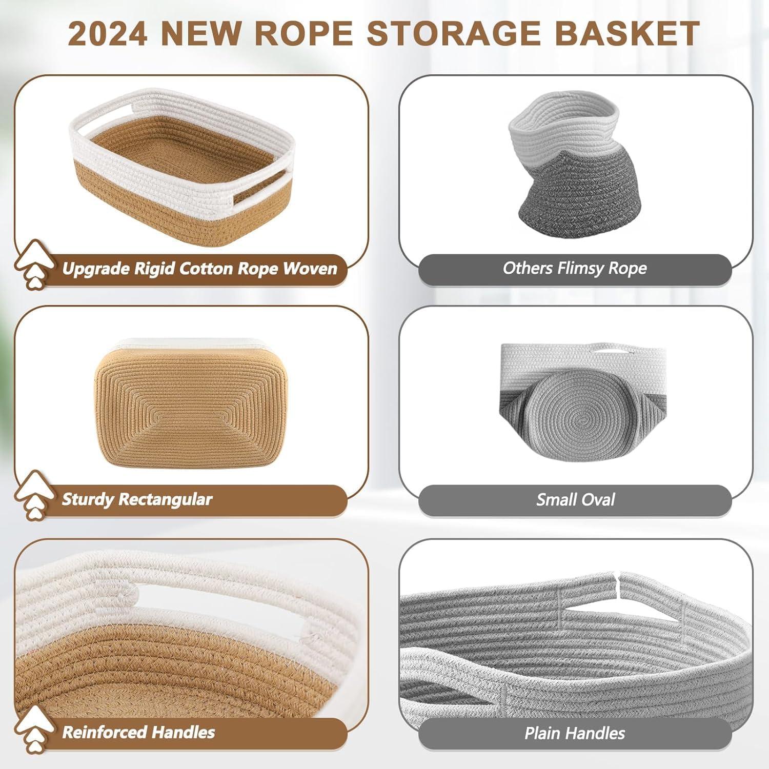 Cestas de Almacenamiento Tejidas LWYMX 2 Pack 30.5x20.3x12.7 cm