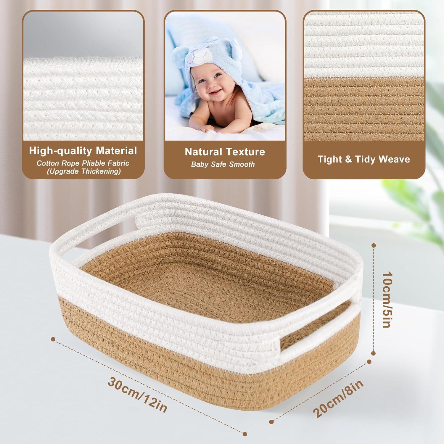 Cestas de Almacenamiento Tejidas LWYMX 2 Pack 30.5x20.3x12.7 cm