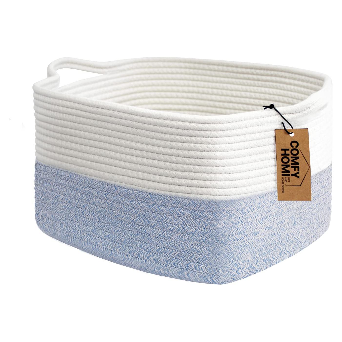 Cesta de Almacenamiento Tejida Comfy-Homi Algodón 34.3x27.9x24.1cm