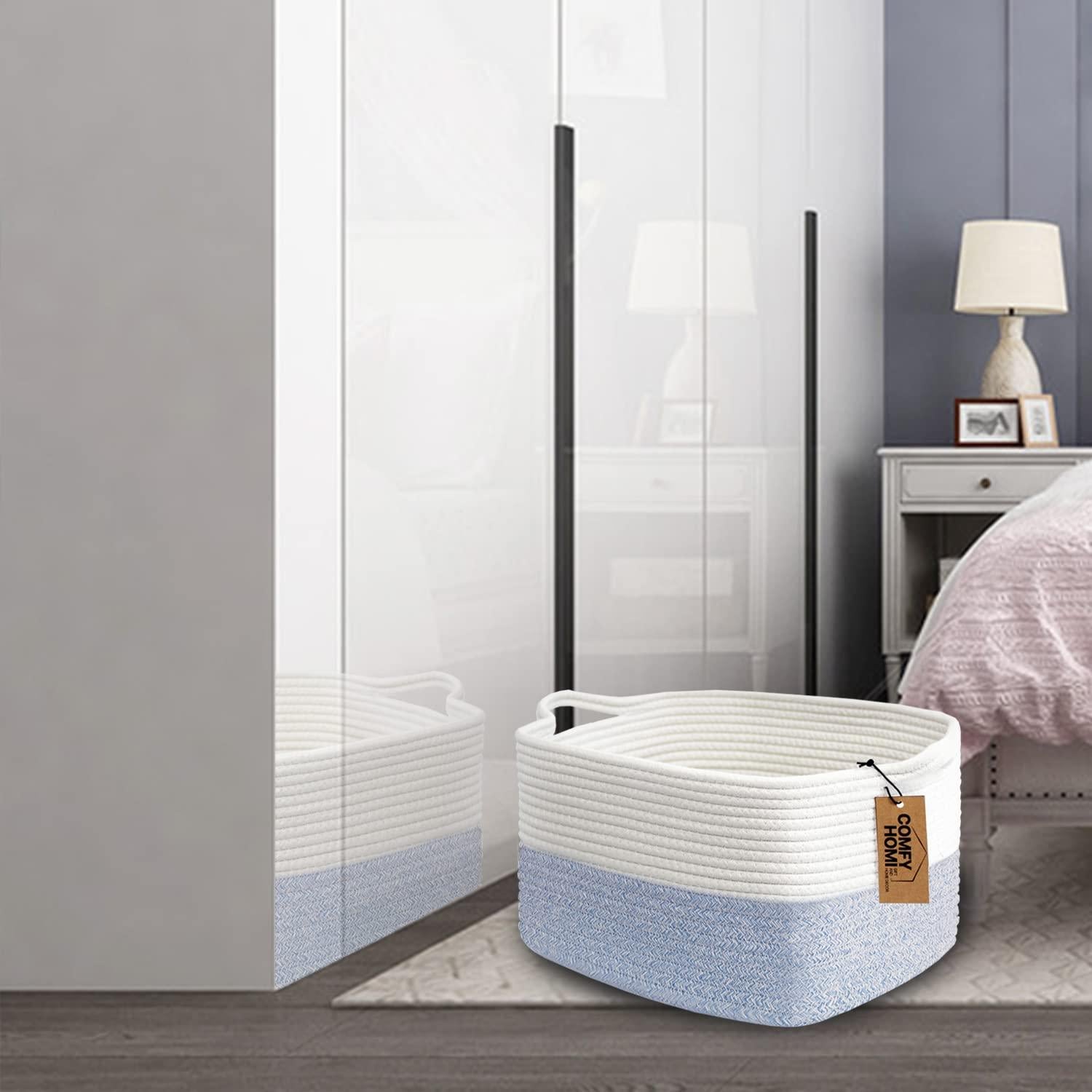 Cesta de Almacenamiento Tejida Comfy-Homi Algodón 34.3x27.9x24.1cm