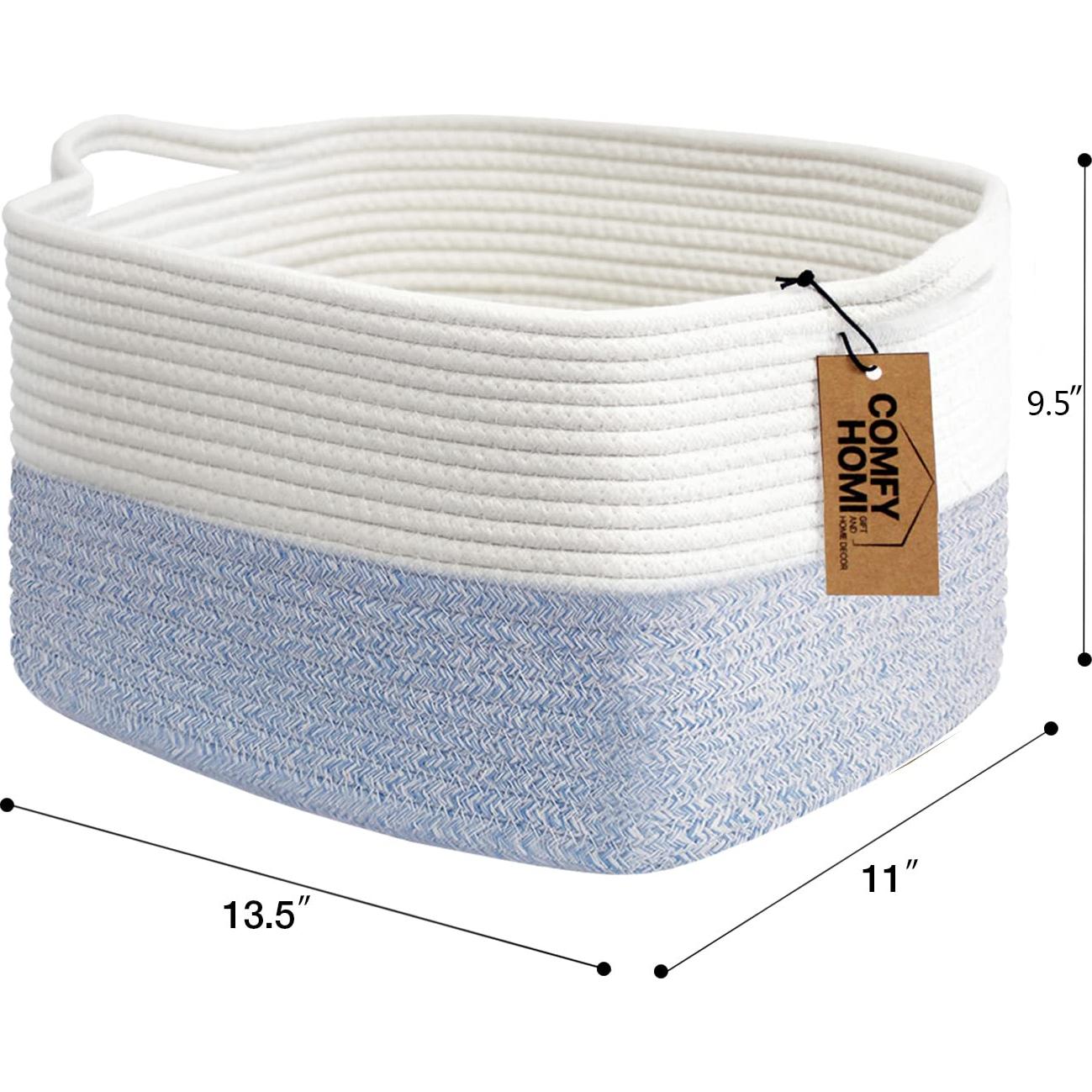 Cesta de Almacenamiento Tejida Comfy-Homi Algodón 34.3x27.9x24.1cm