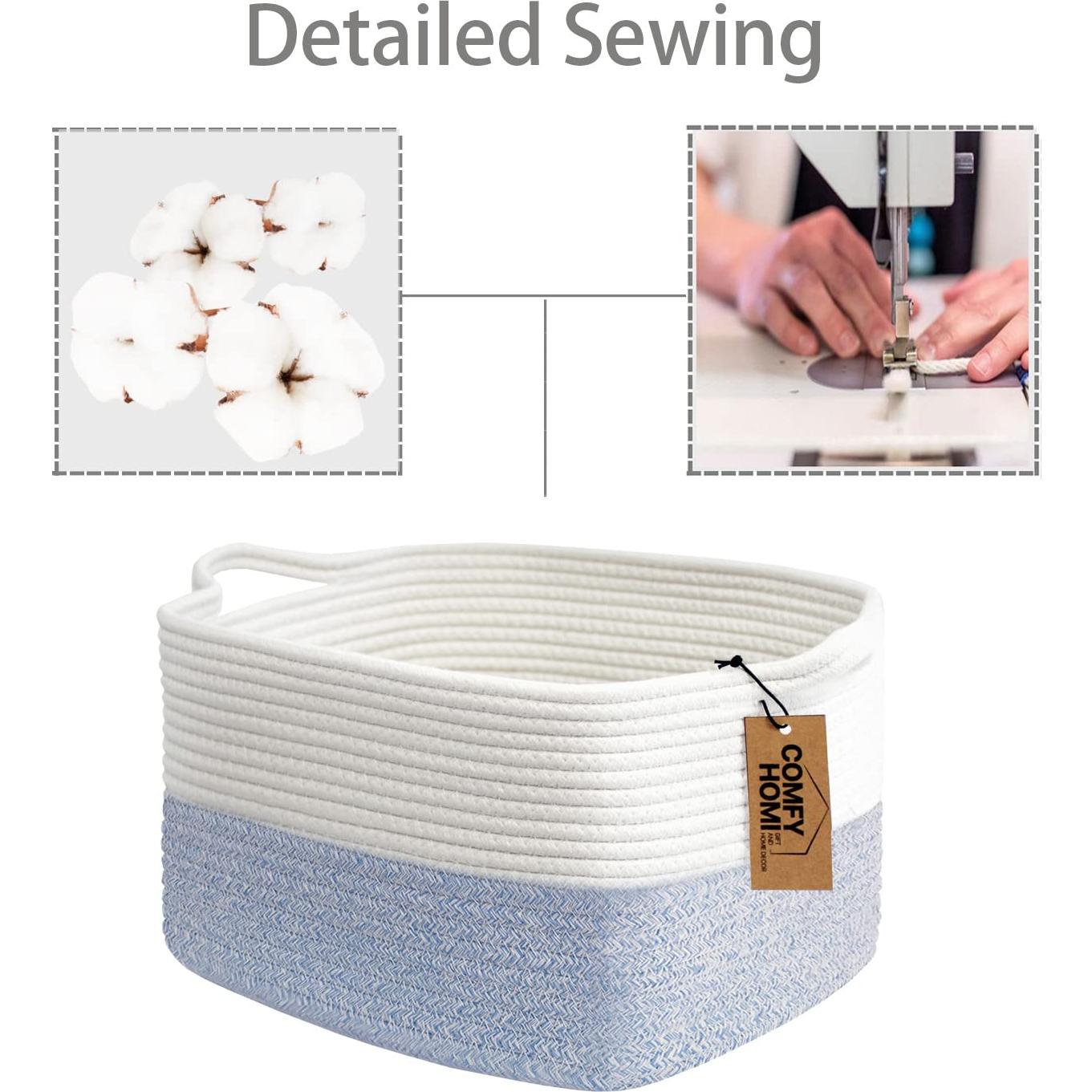 Cesta de Almacenamiento Tejida Comfy-Homi Algodón 34.3x27.9x24.1cm