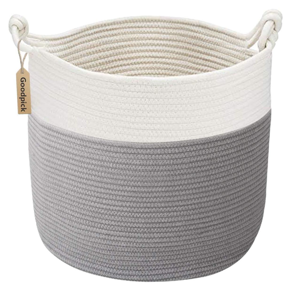 Cesta de Almacenamiento Goodpick 38x36 cm Algodón Gris