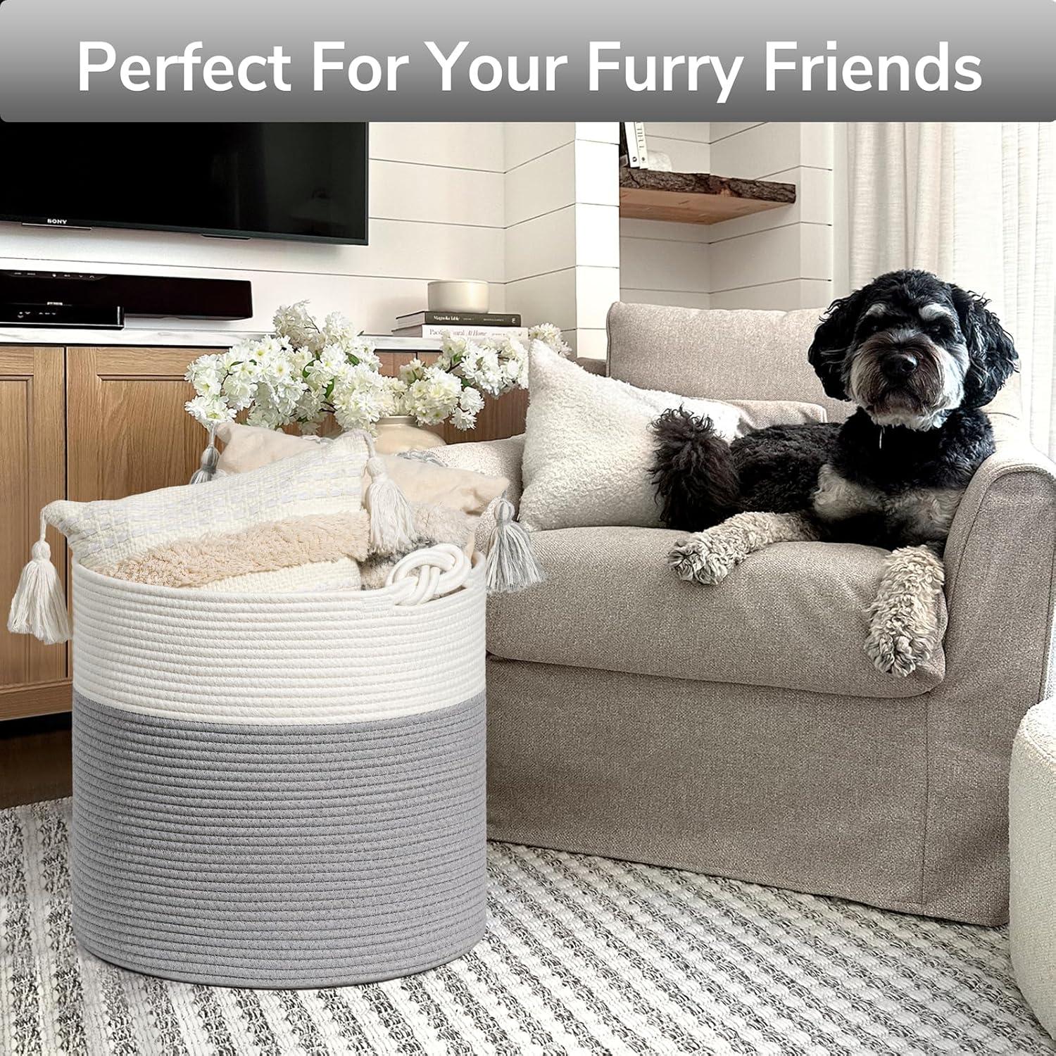 Cesta de Almacenamiento Goodpick 38x36 cm Algodón Gris