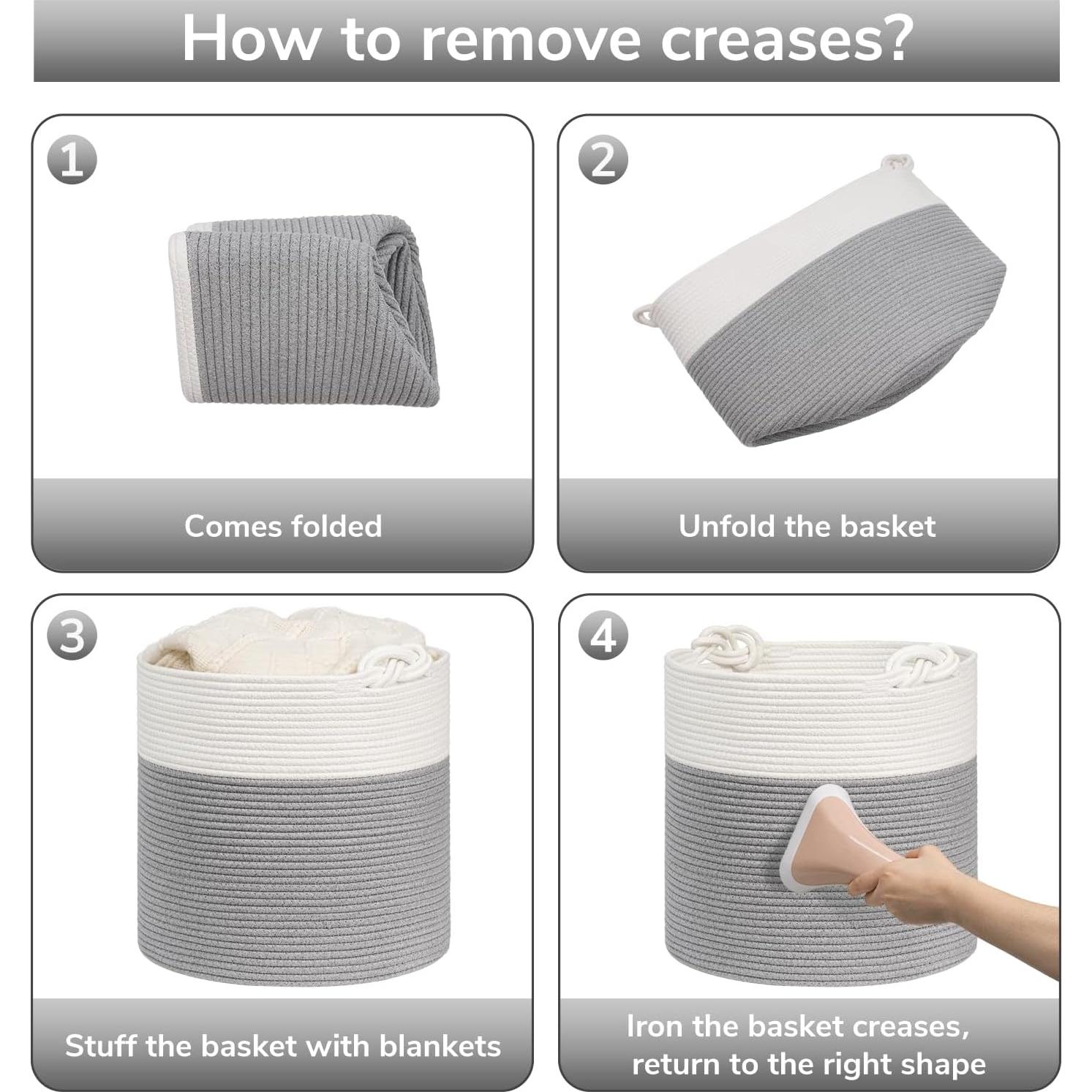 Cesta de Almacenamiento Goodpick 38x36 cm Algodón Gris