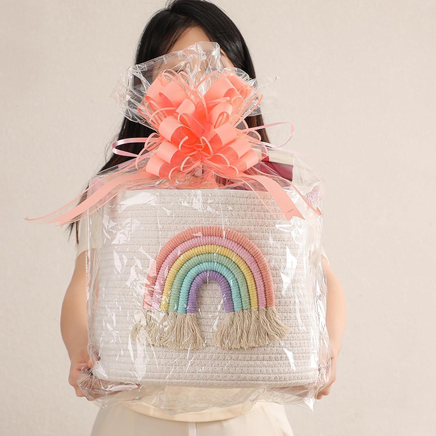 Cesta de Almacenamiento INough Arcoíris 33 cm Algodón