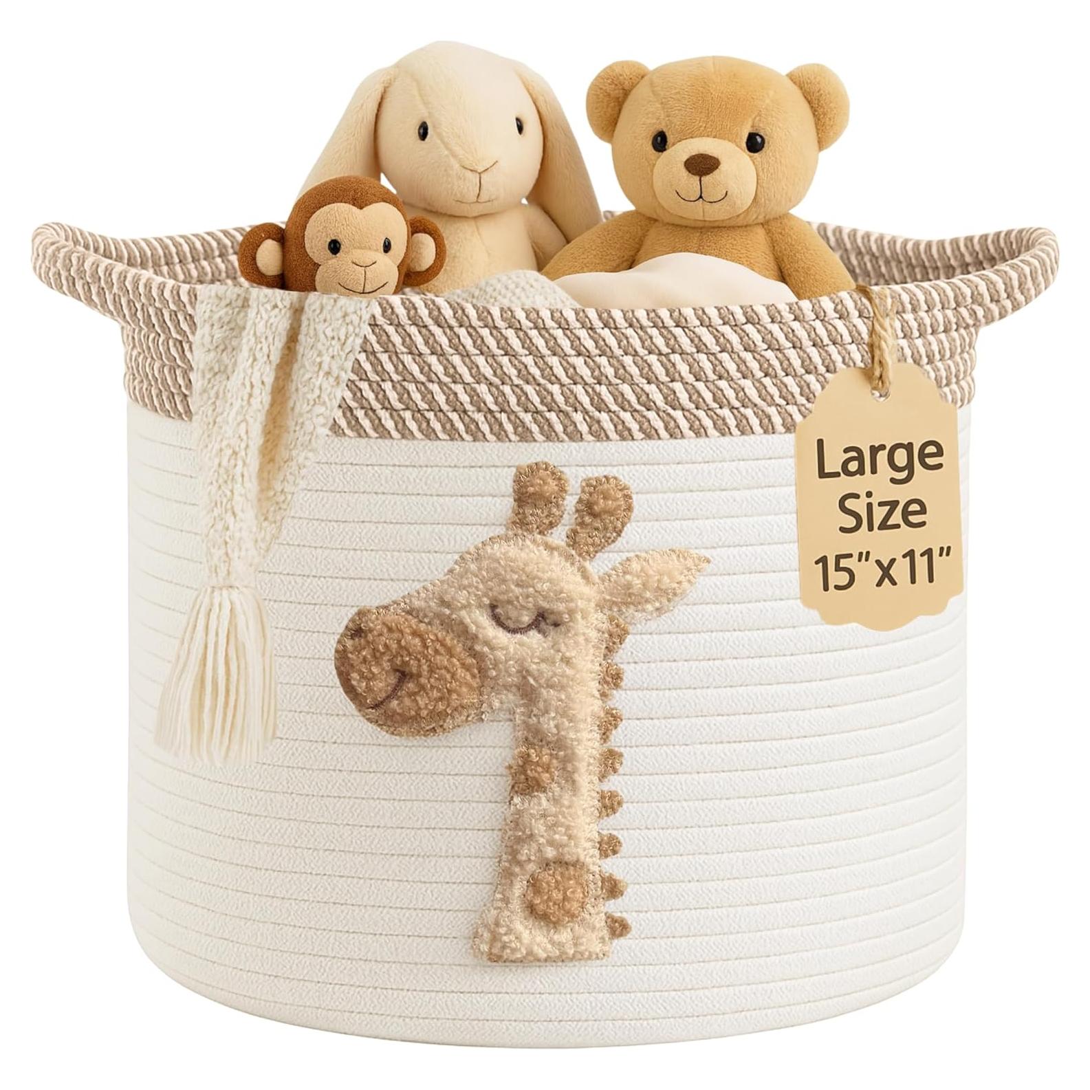 Cesta de Almacenamiento KEMINA Jirafa 38x28cm Plegable Algodón