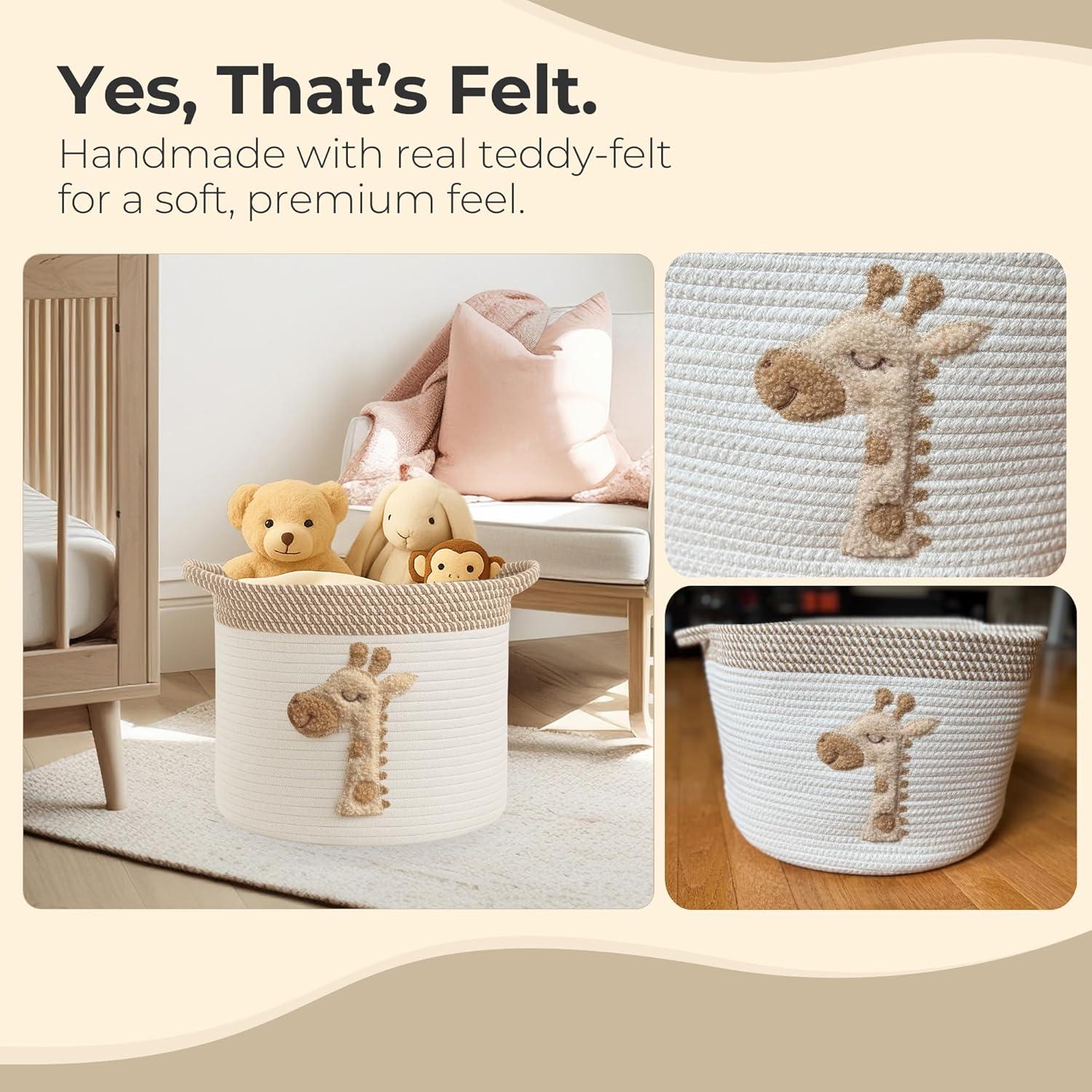 Cesta de Almacenamiento KEMINA Jirafa 38x28cm Plegable Algodón