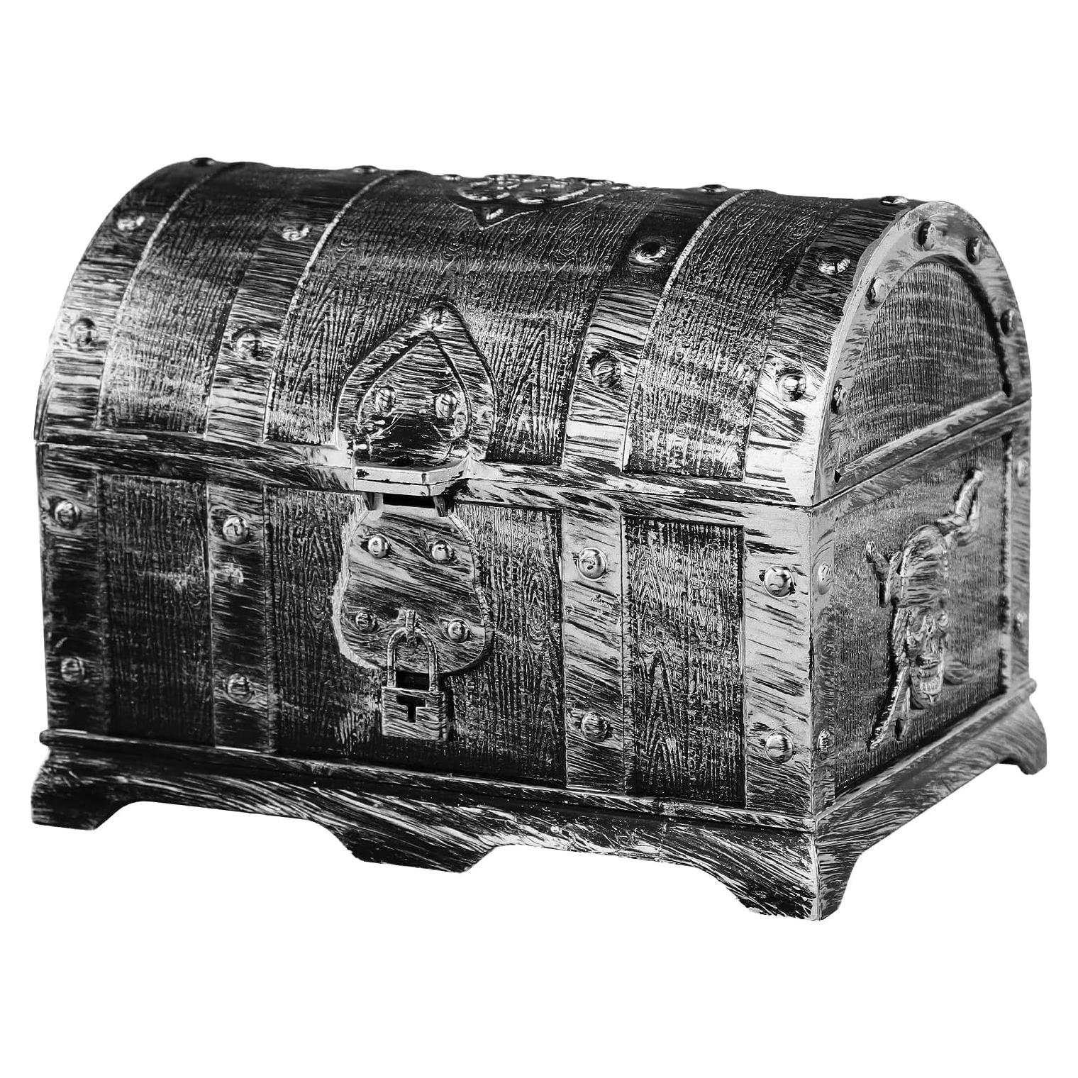 Cofre del Tesoro Pirata FLYAB para Niños - Caja Almacenamiento 14x10 cm