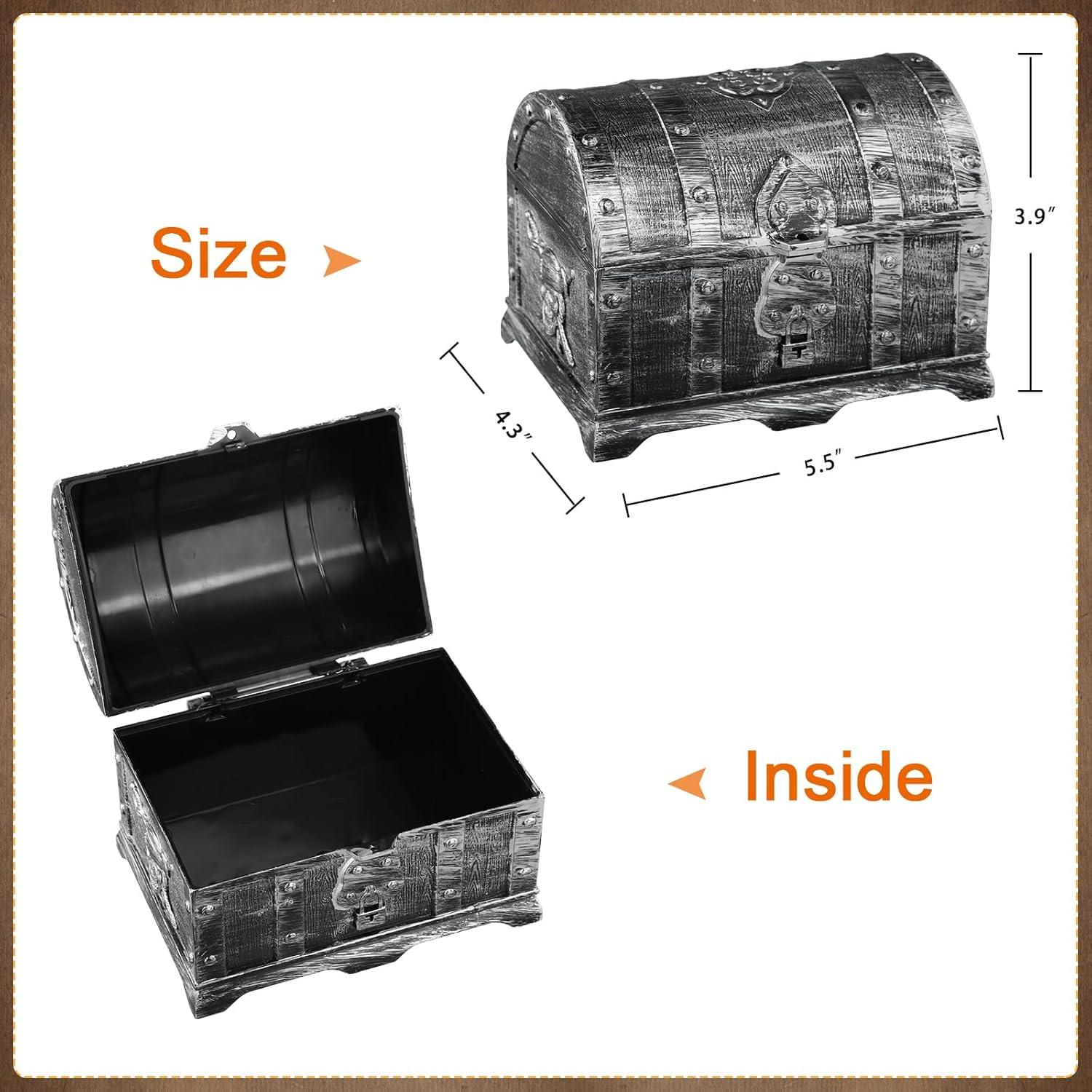 Cofre del Tesoro Pirata FLYAB para Niños - Caja Almacenamiento 14x10 cm