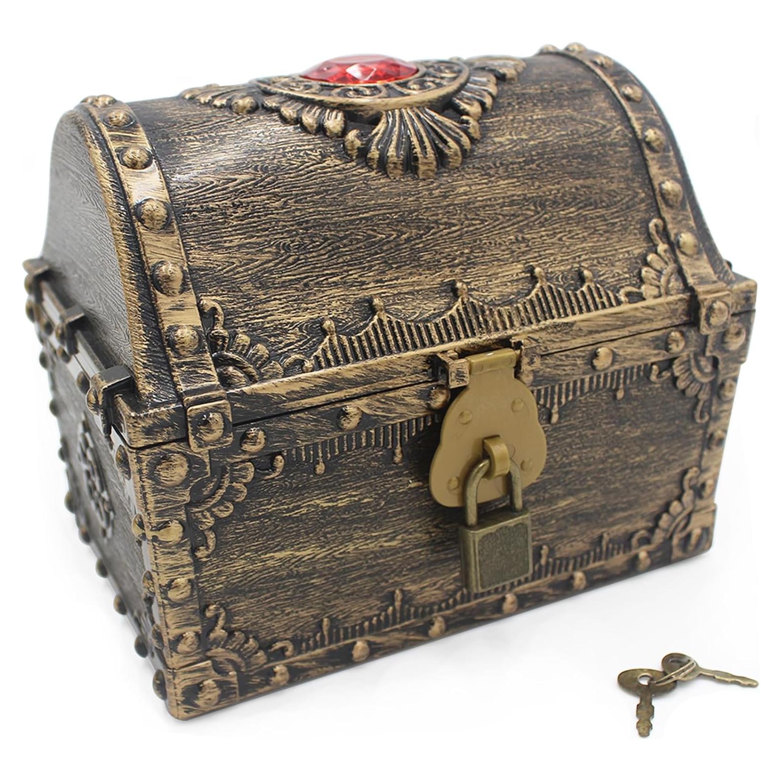 Cofre del Tesoro Infantil Pemalin - Caja de Almacenamiento 12.19x13.21cm