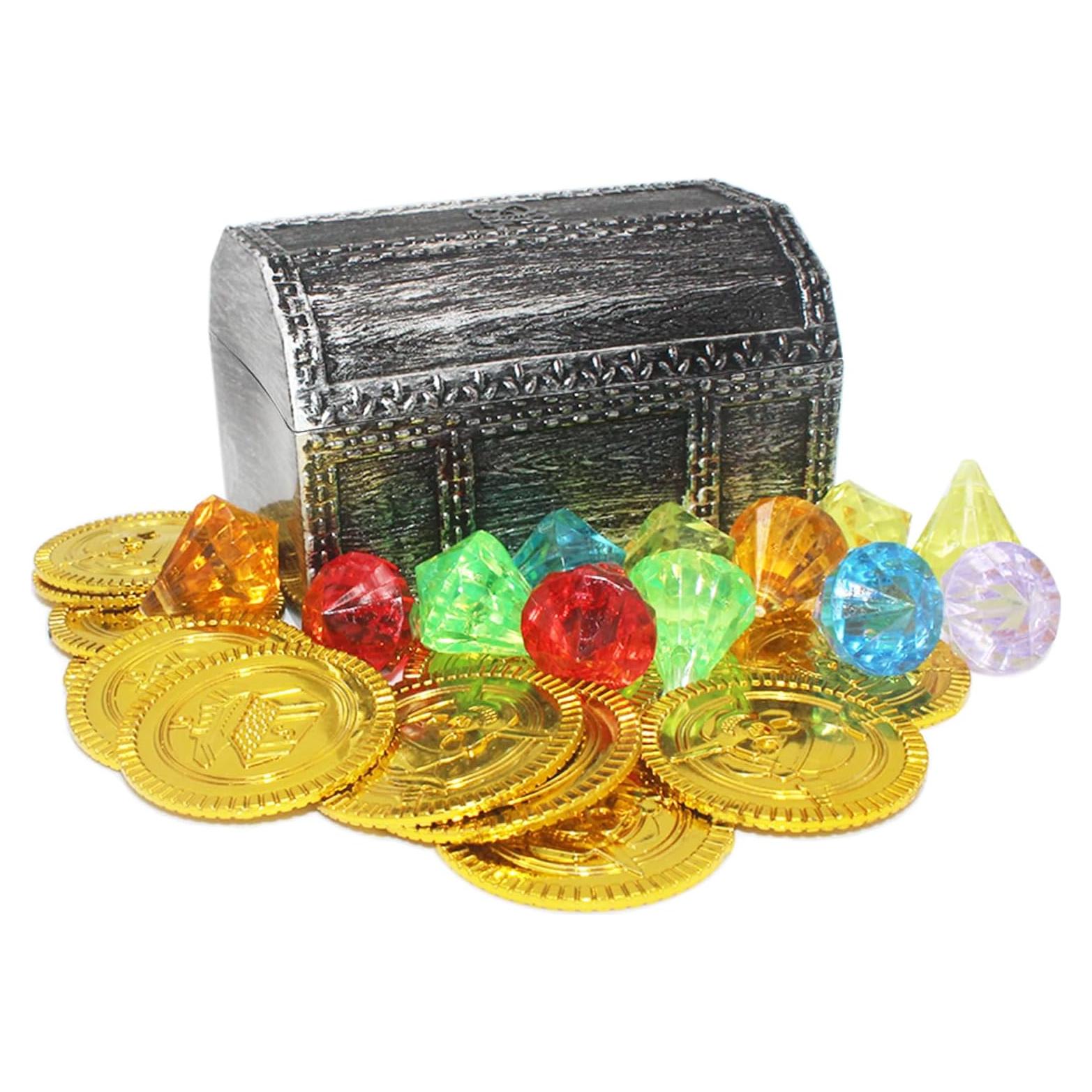 Cofre del Tesoro Pirata Pemalin con Monedas y Diamantes