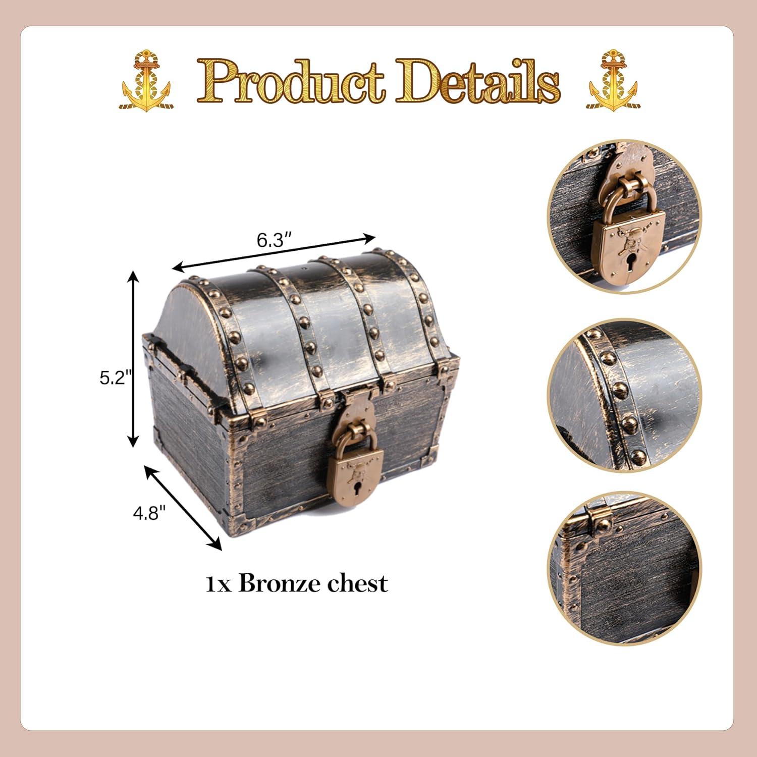 Caja de Tesoro Pirata Lingway Toys 16x12x13 cm con Cerraduras