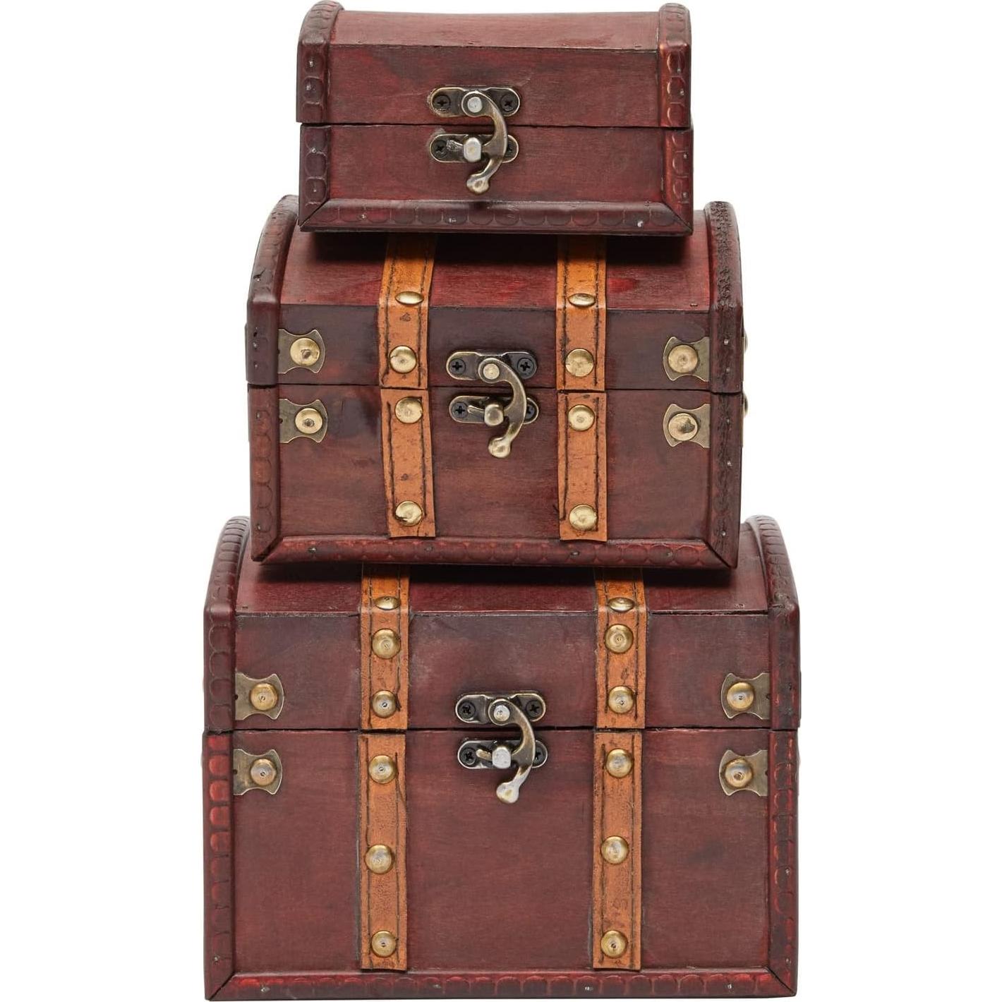 Set de 3 Cajas de Almacenamiento Juvale - Madera Antiguo