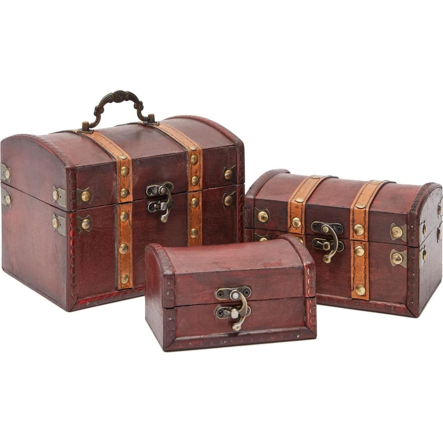 Set de 3 Cajas de Almacenamiento Juvale - Madera Antiguo