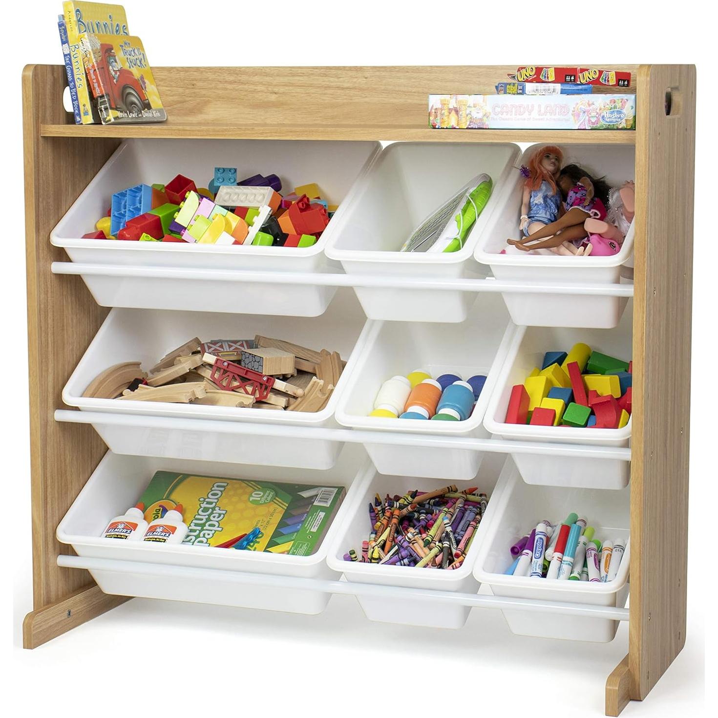 Organizador de Juguetes Humble Crew con Estante y 9 Contenedores