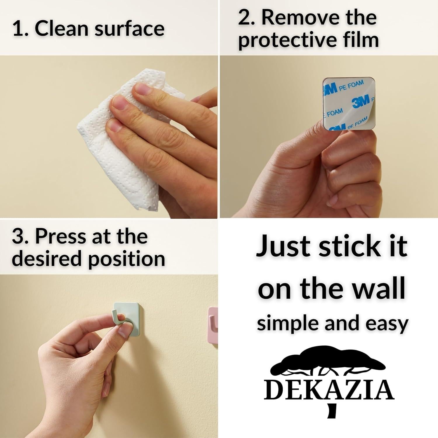 Ganchos de Pared Autoadhesivos DEKAZIA para Niños - Multicolor