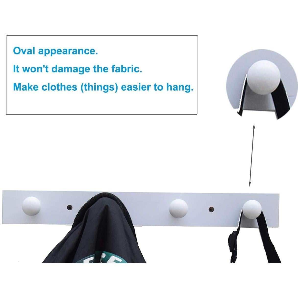 Perchero de pared Tmflove 4 ganchos blanco bambú 39.4 cm