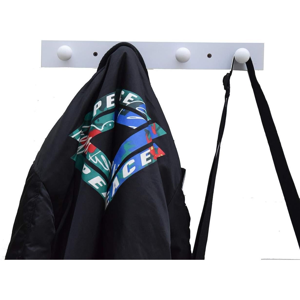 Perchero de pared Tmflove 4 ganchos blanco bambú 39.4 cm