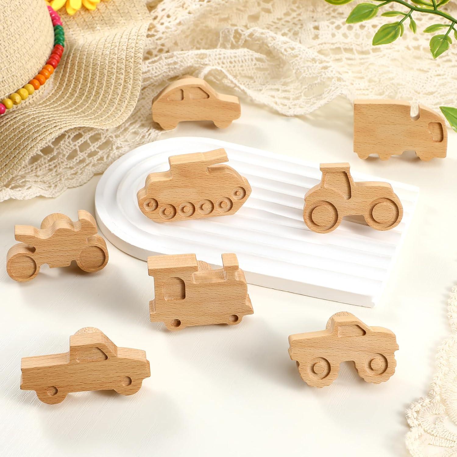 8 Ganchos de Abrigo de Madera para Niños Beeveer - Diseño Coche