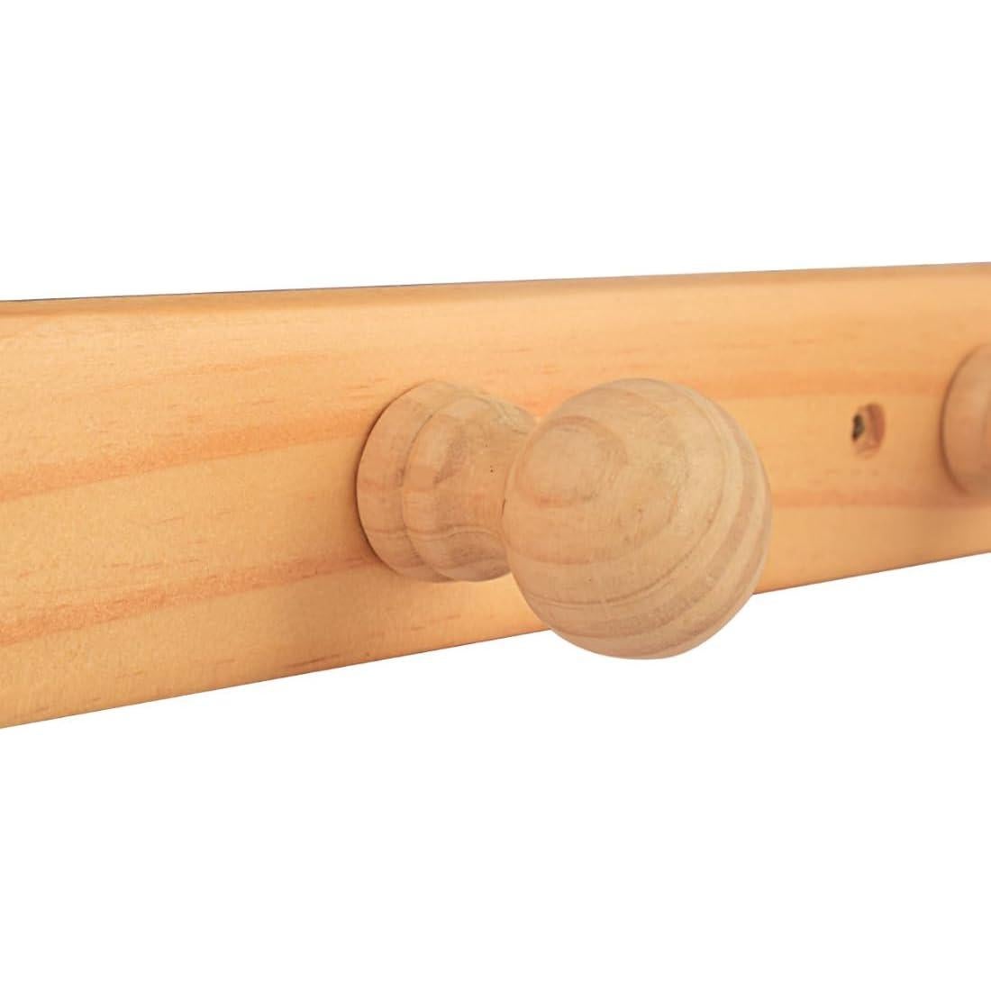 Perchero de pared DBlosp de bambú con 3 ganchos - 35.6 cm