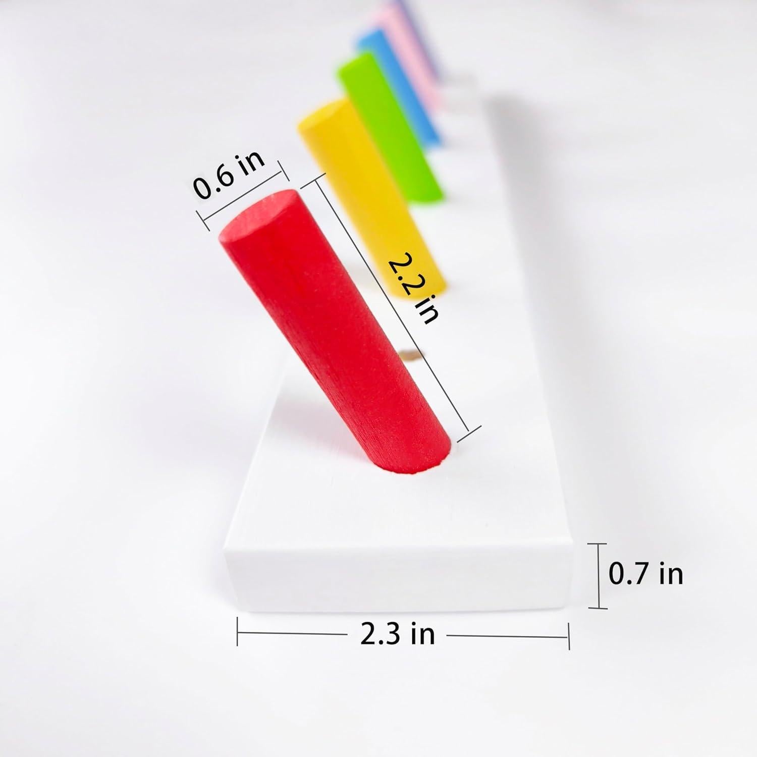 Perchero de pared AMAPON de madera con 6 ganchos Arcoíris