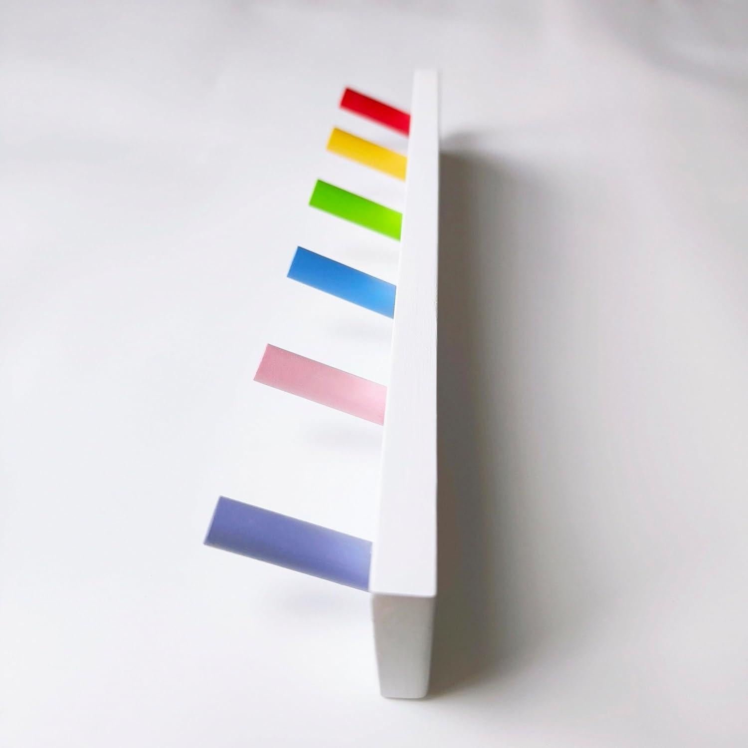 Perchero de pared AMAPON de madera con 6 ganchos Arcoíris