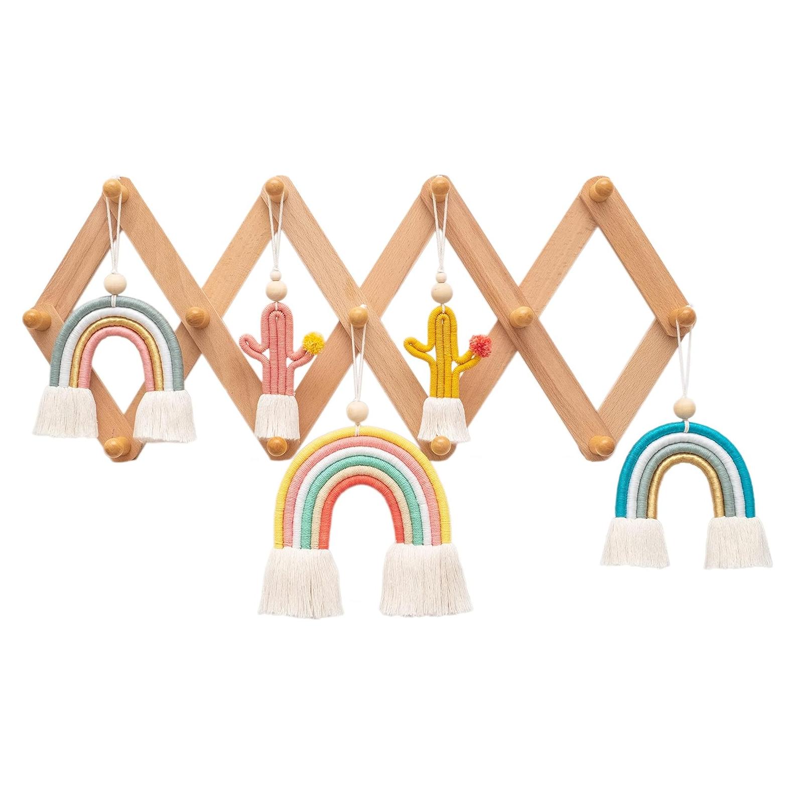 Estante de Pared Expandible Mila Millie | 13 Ganchos de Madera