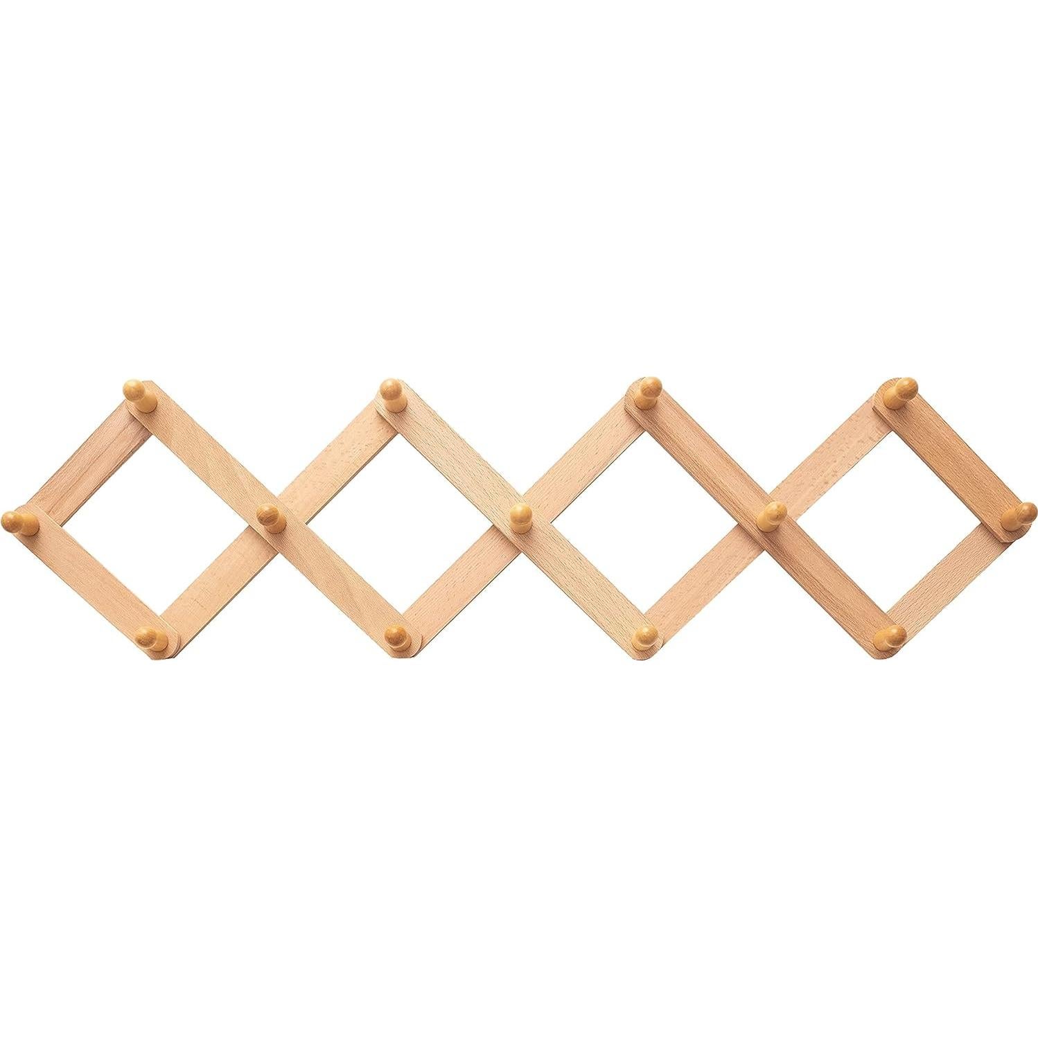 Estante de Pared Expandible Mila Millie | 13 Ganchos de Madera