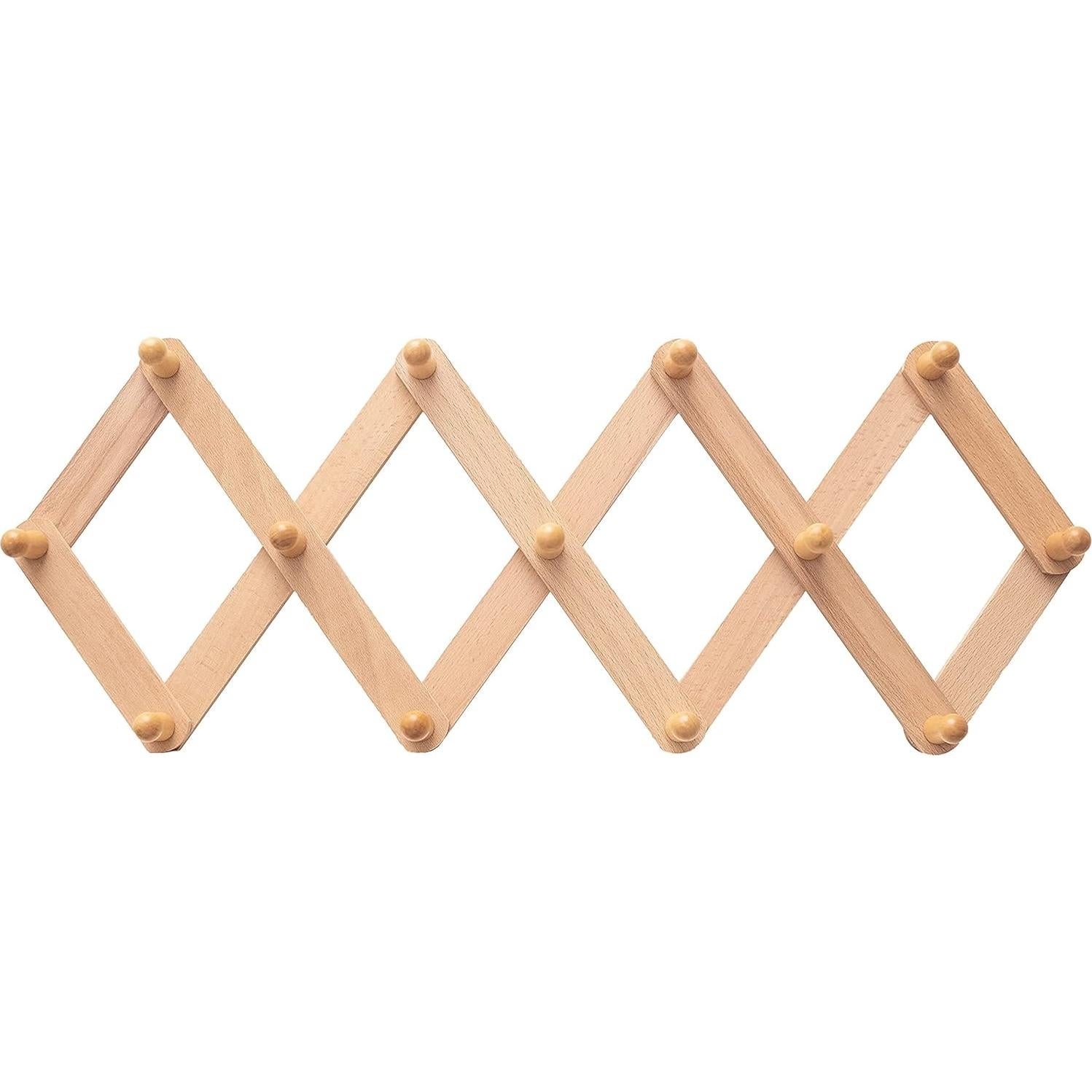 Estante de Pared Expandible Mila Millie | 13 Ganchos de Madera