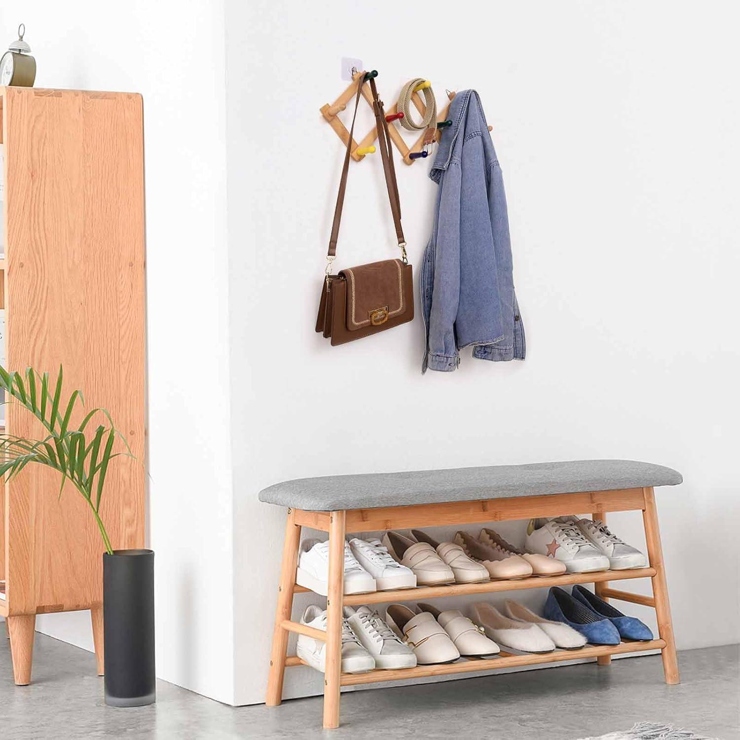 Perchero Expandible SCUNDA de Madera para Sombreros 10 Ganchos